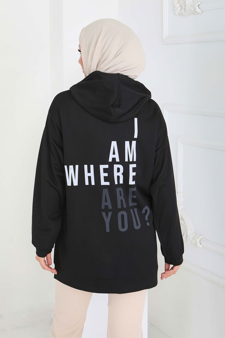 13004-SIYAH Tunik - TOFİSA