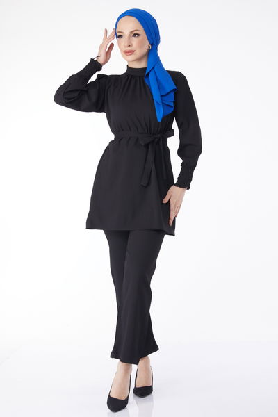 13019-SIYAH Tunik+Pantolon 