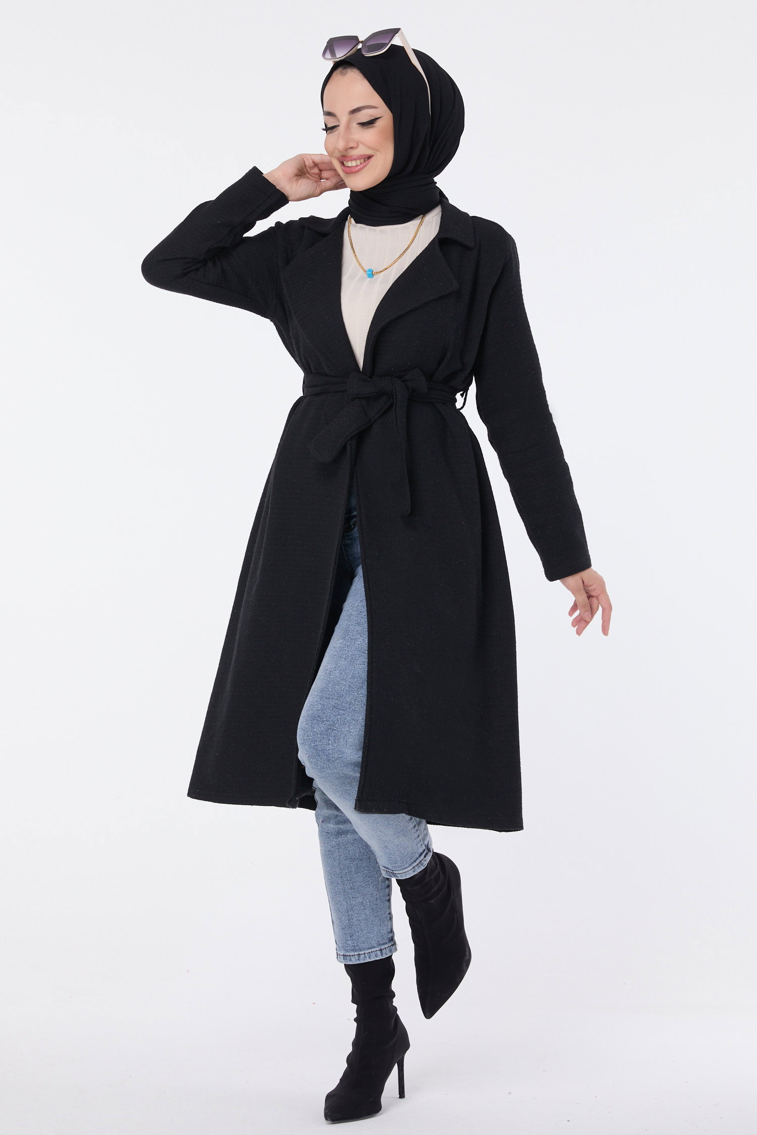 13030-SIYAH Trenç - 1