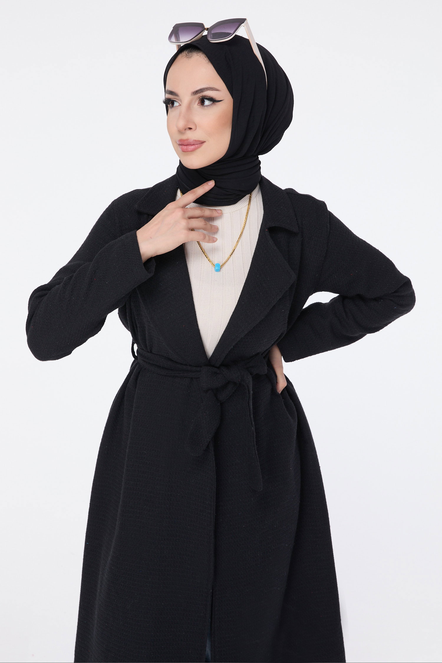 13030-SIYAH Trenç - 5