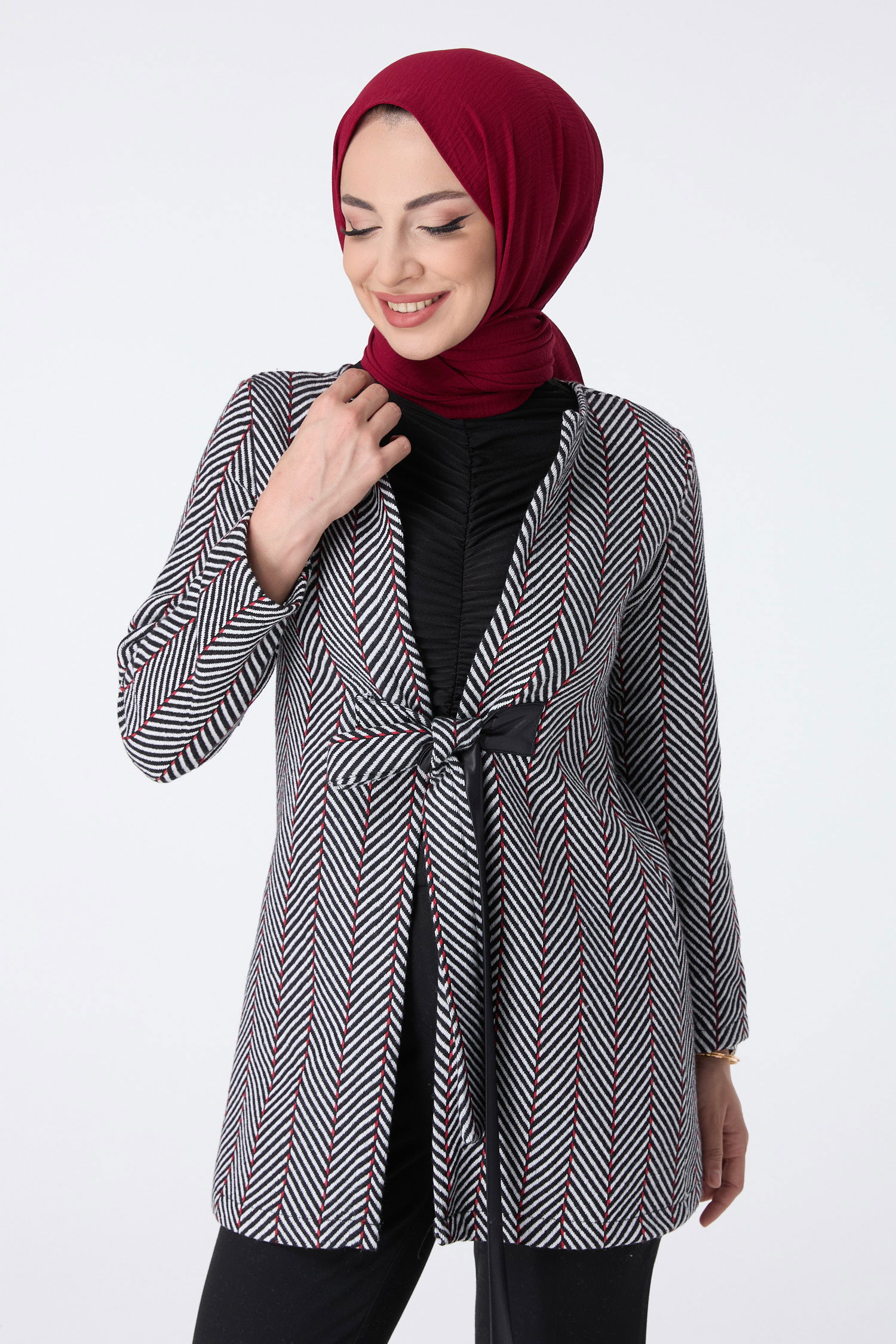 13031-BORDO Ceket - 2