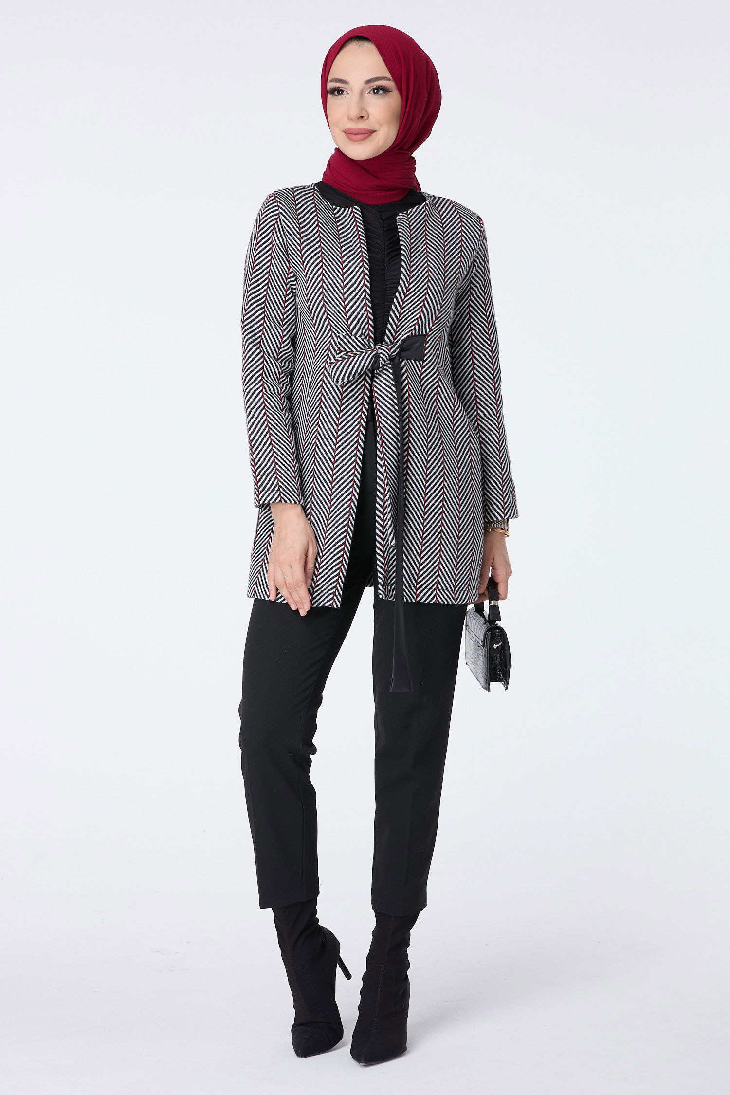 13031-BORDO Ceket - 3