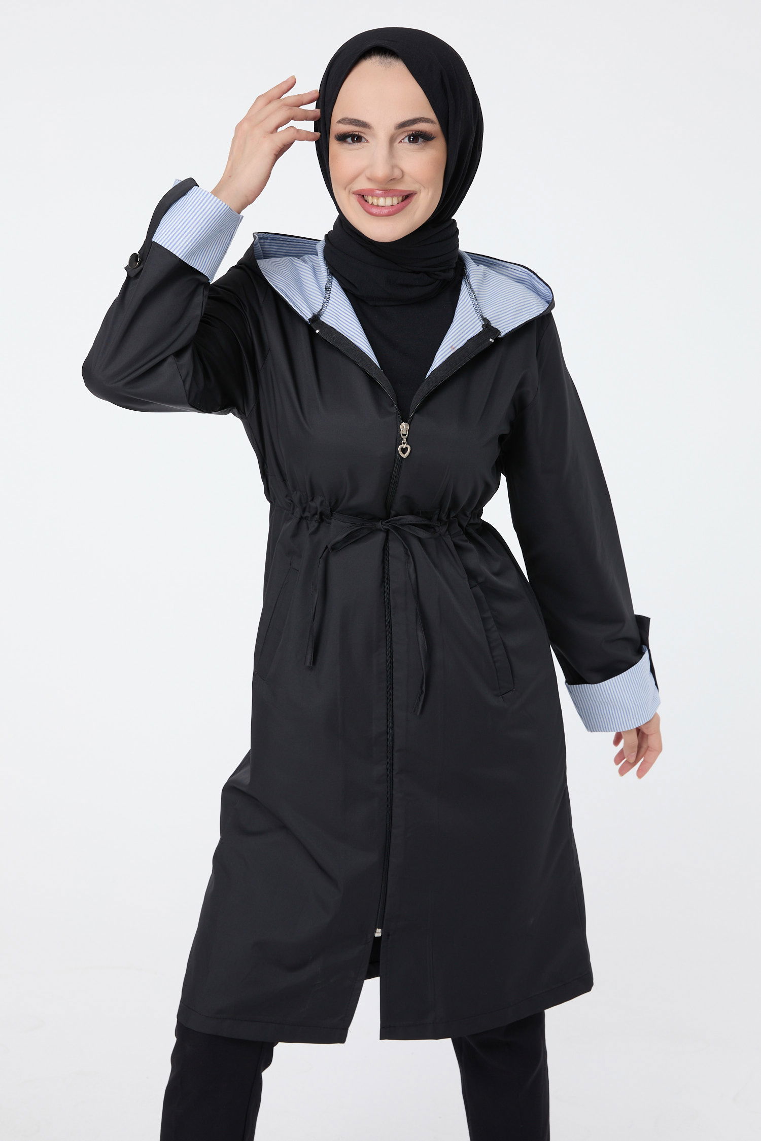 13041-SIYAH Trenç - 3