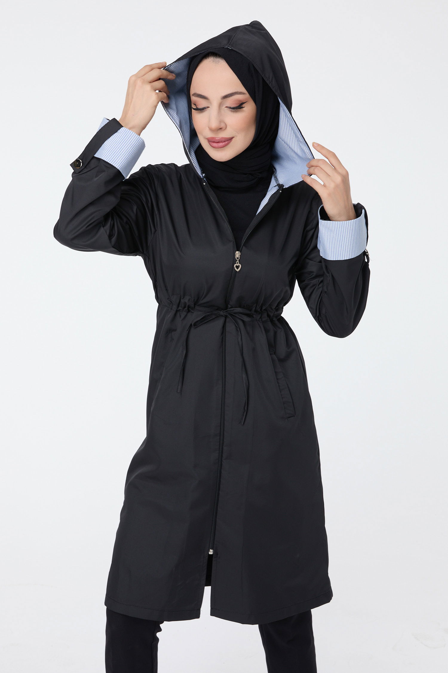 13041-SIYAH Trenç - 1