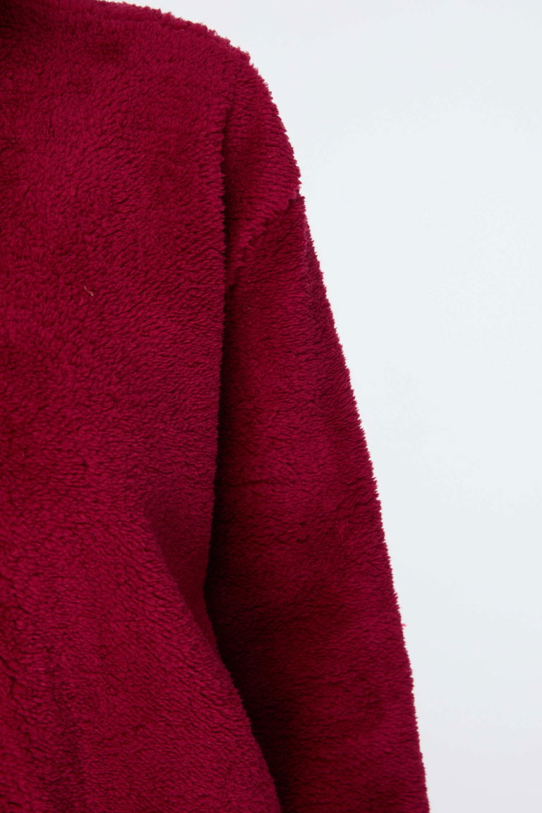 Peluş Crop Bordo - 13052 - TOFİSA