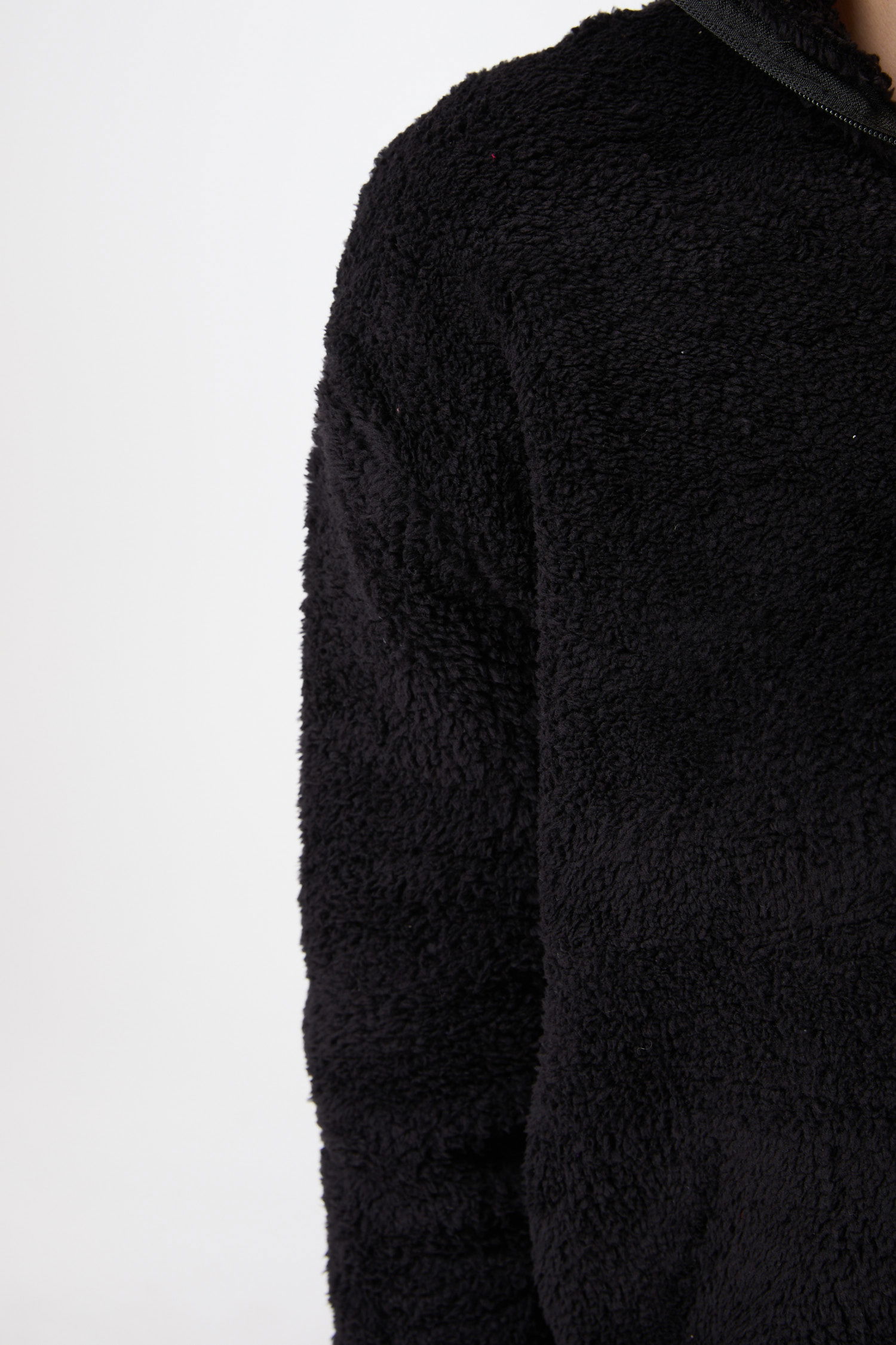 Peluş Crop Siyah - 13052 - 5