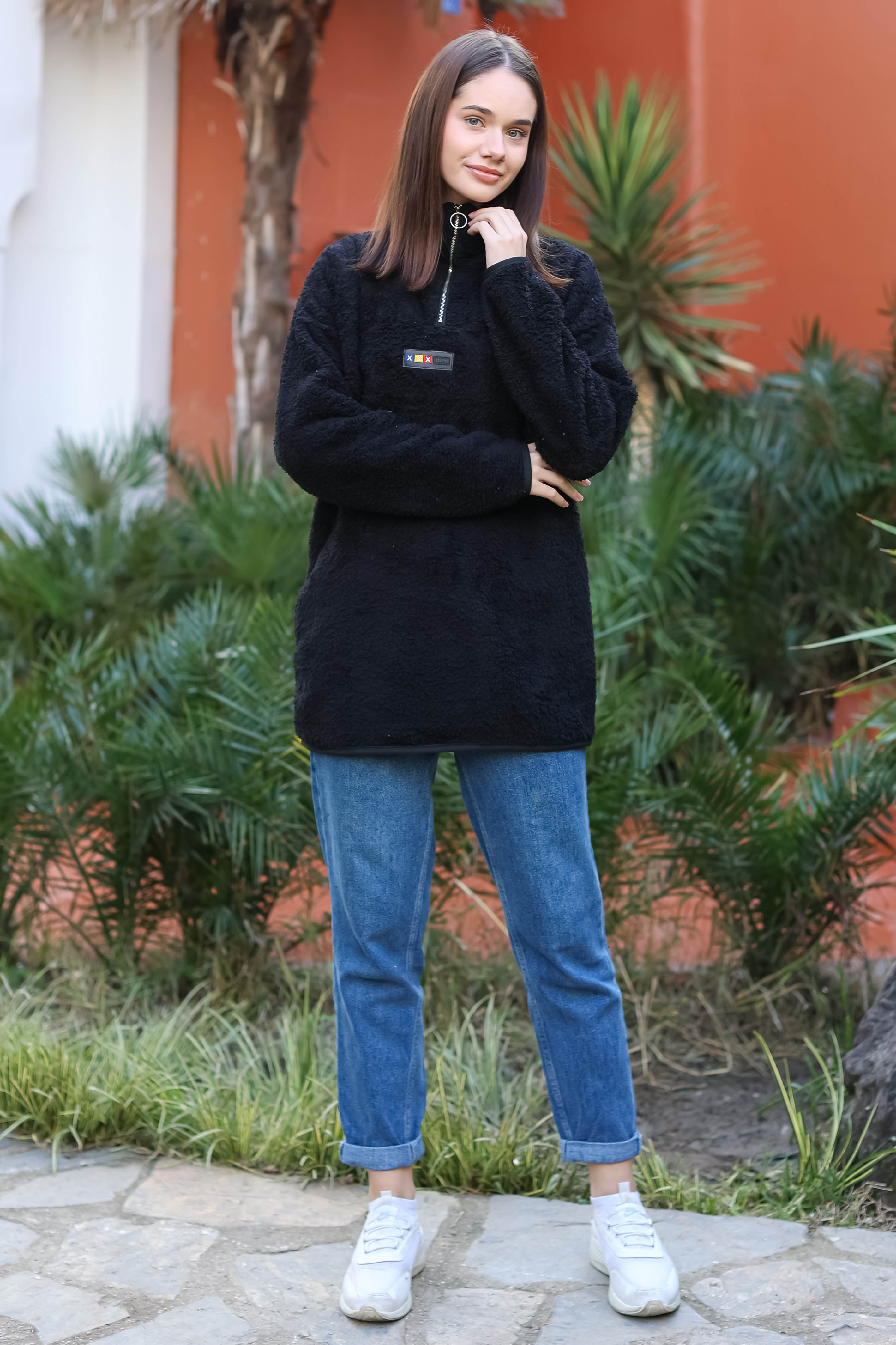 Peluş Sweat Siyah - 13083 - 3
