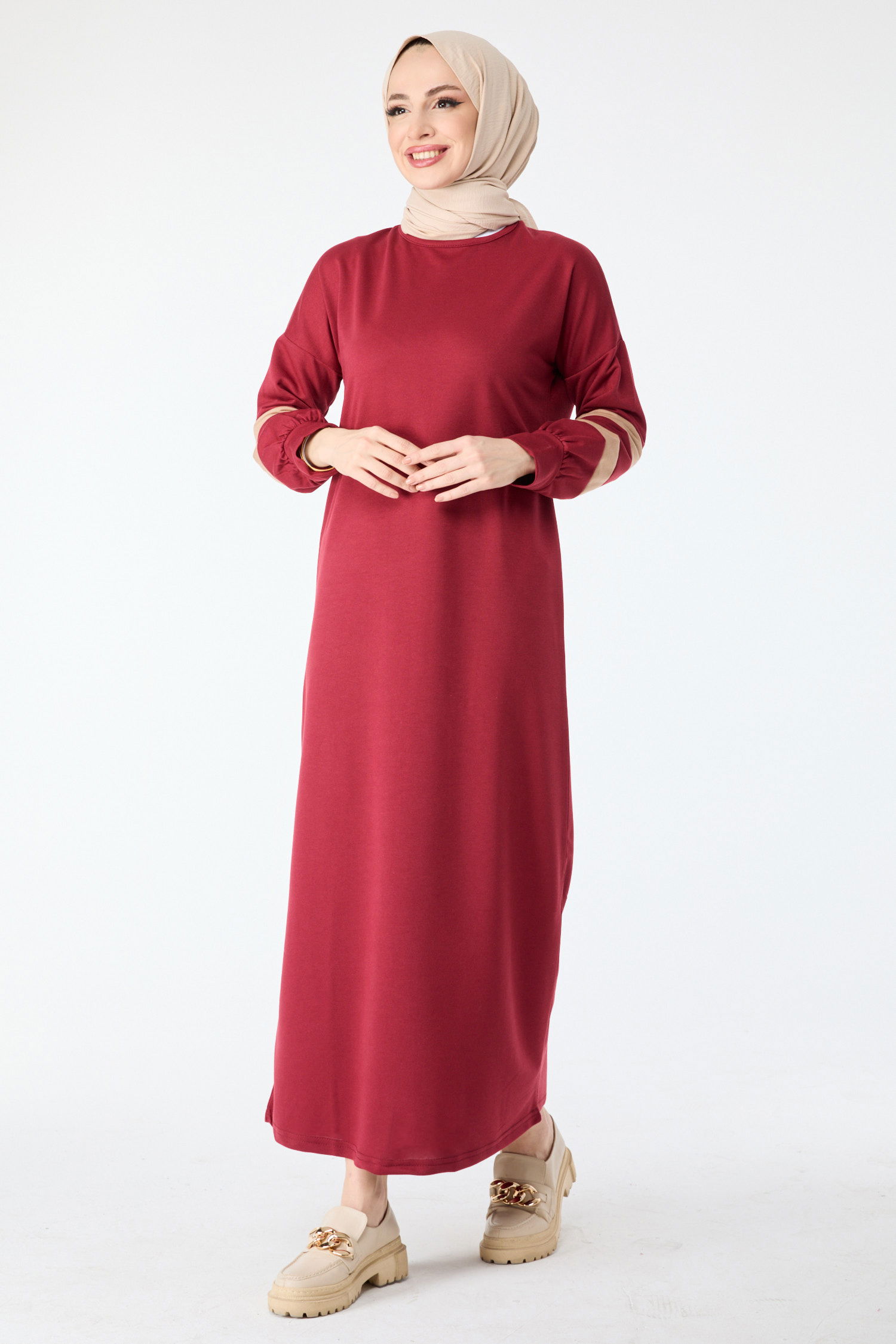 Elbise Bordo - 13111 - 4