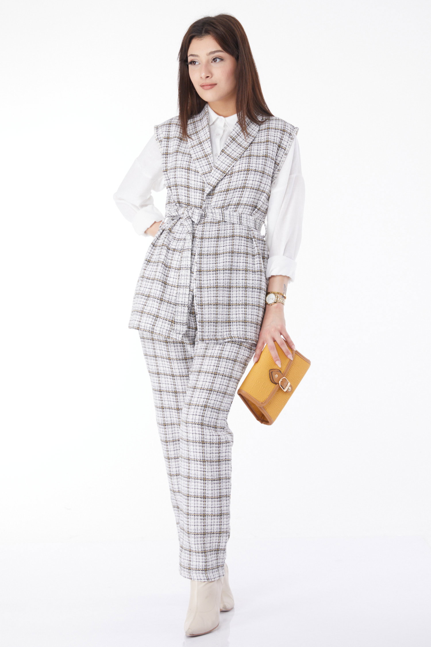 13117-SARI Yelek Pantolon - 1