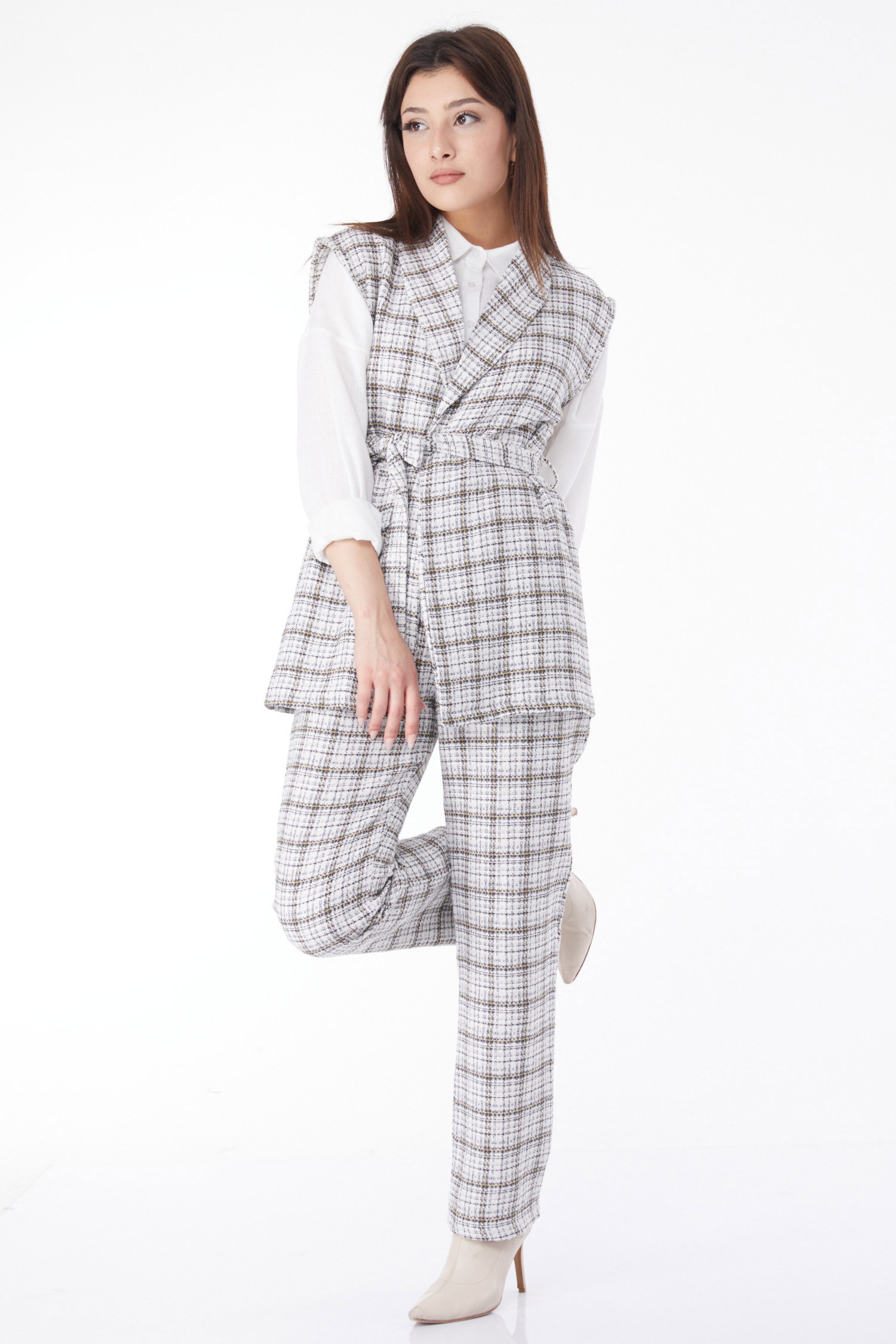 13117-SARI Yelek Pantolon - 2