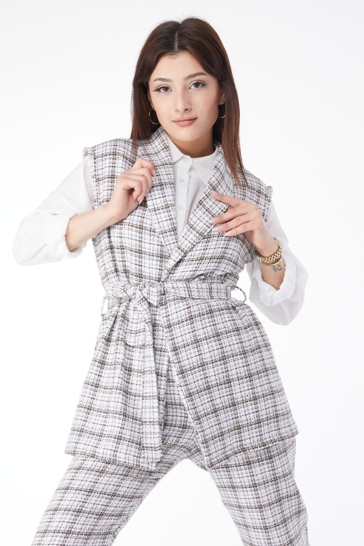 13117-SARI Yelek Pantolon - 3