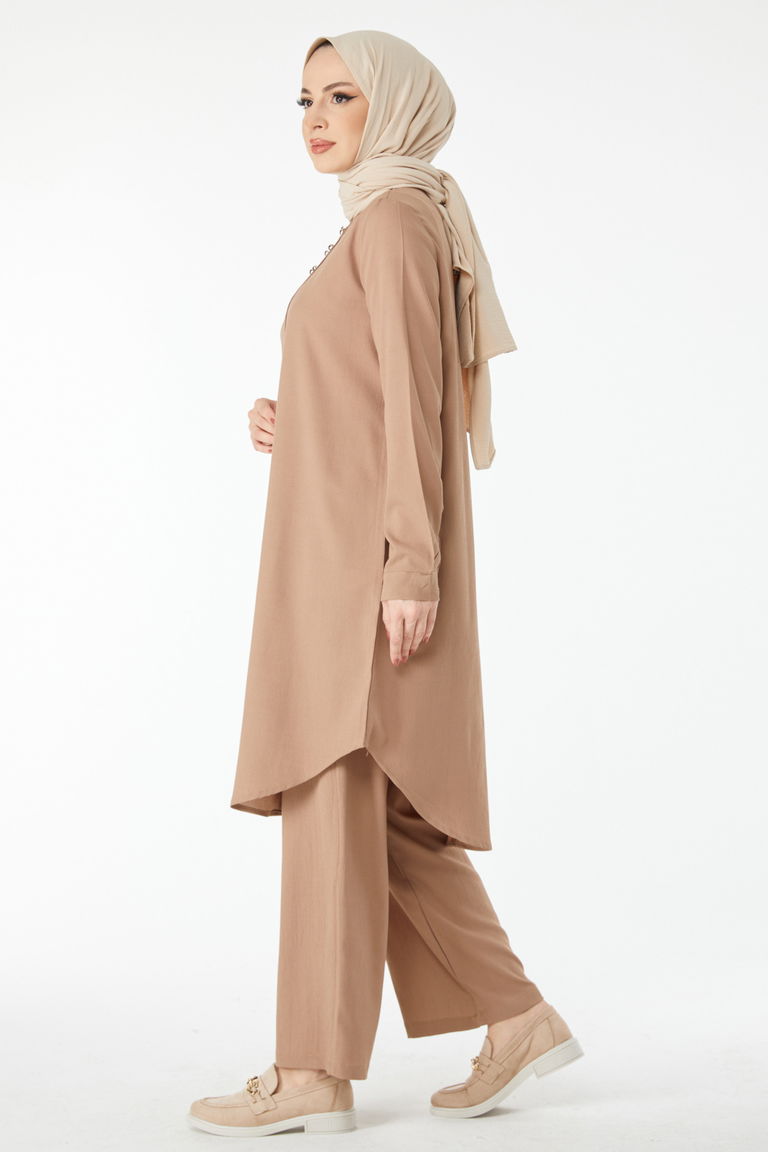 13122-BEJ Tunik Pantolon - TOFİSA