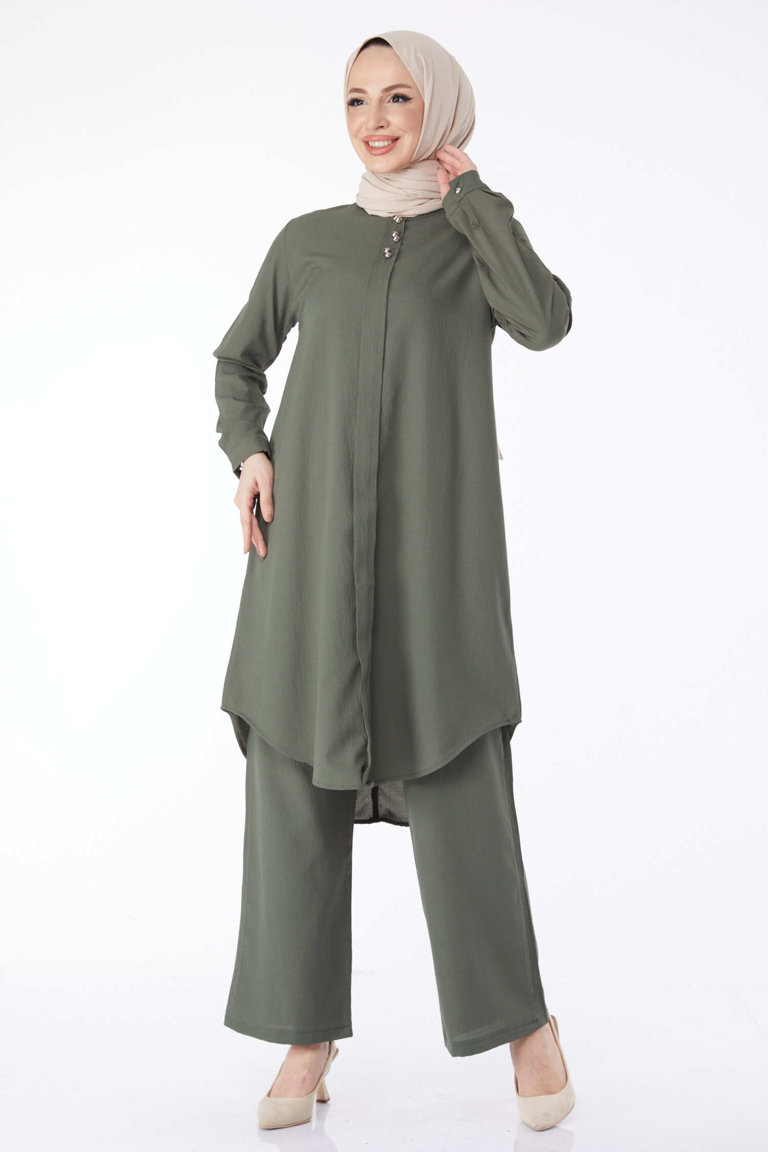 13122-HAKI Tunik Pantolon - 3