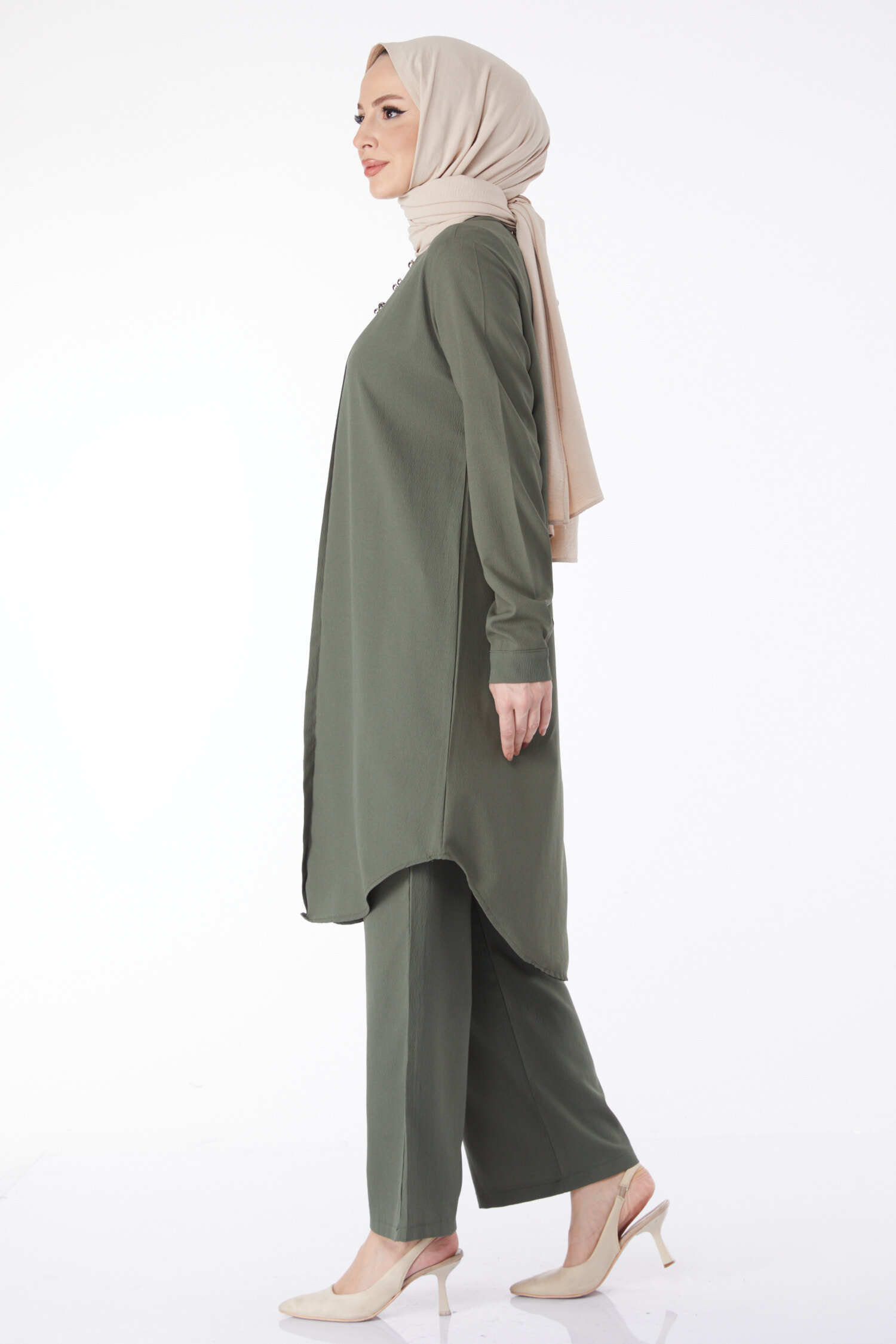 13122-HAKI Tunik Pantolon - 5