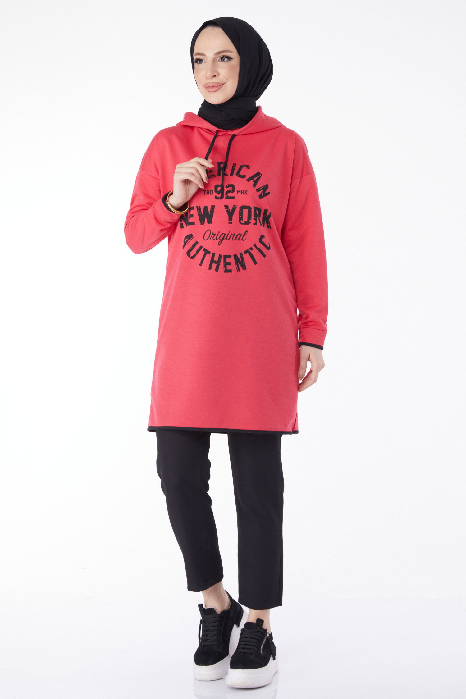 13130-FUSYA Önü Baskılı Sweatshirt - 2