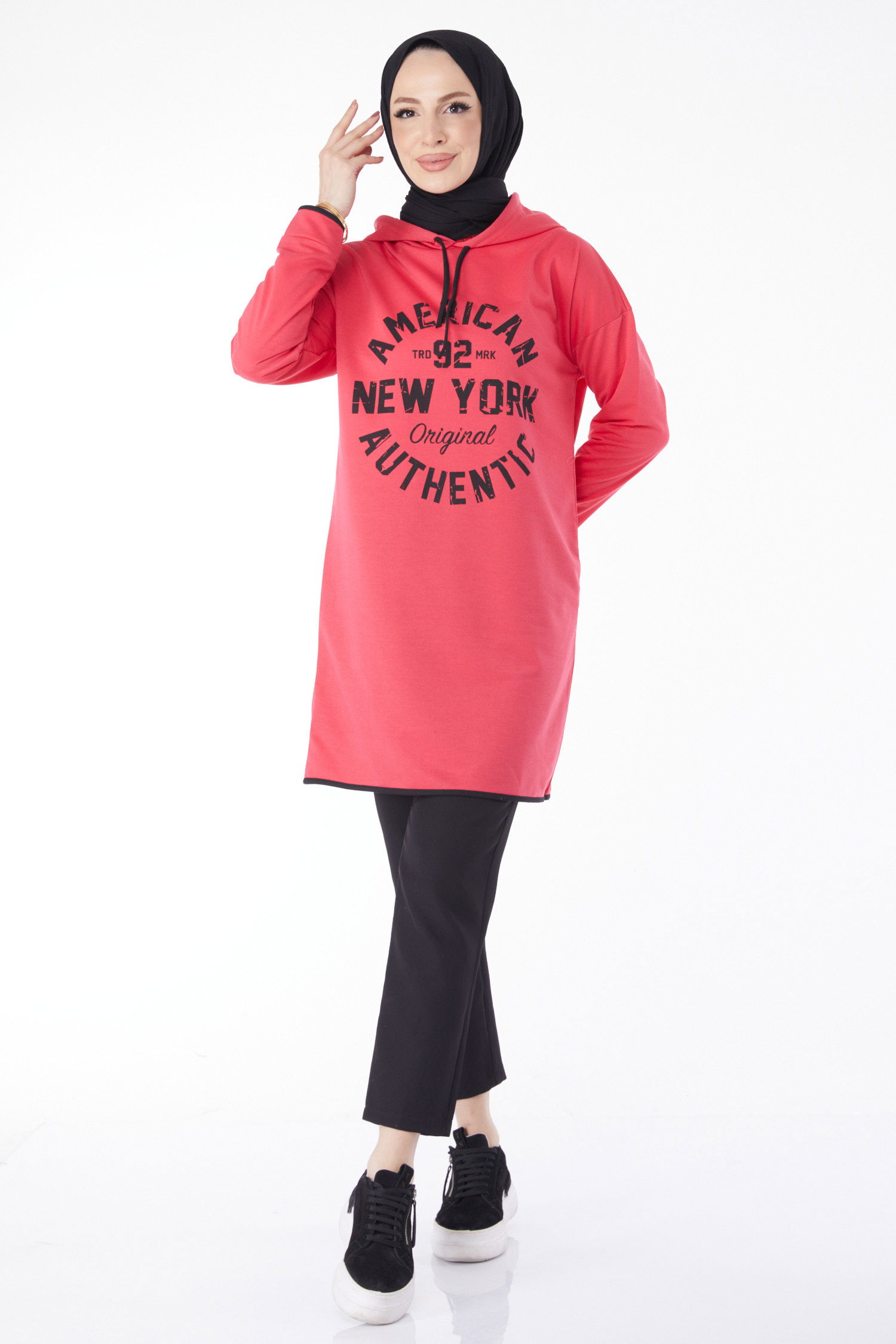 13130-FUSYA Önü Baskılı Sweatshirt - 3