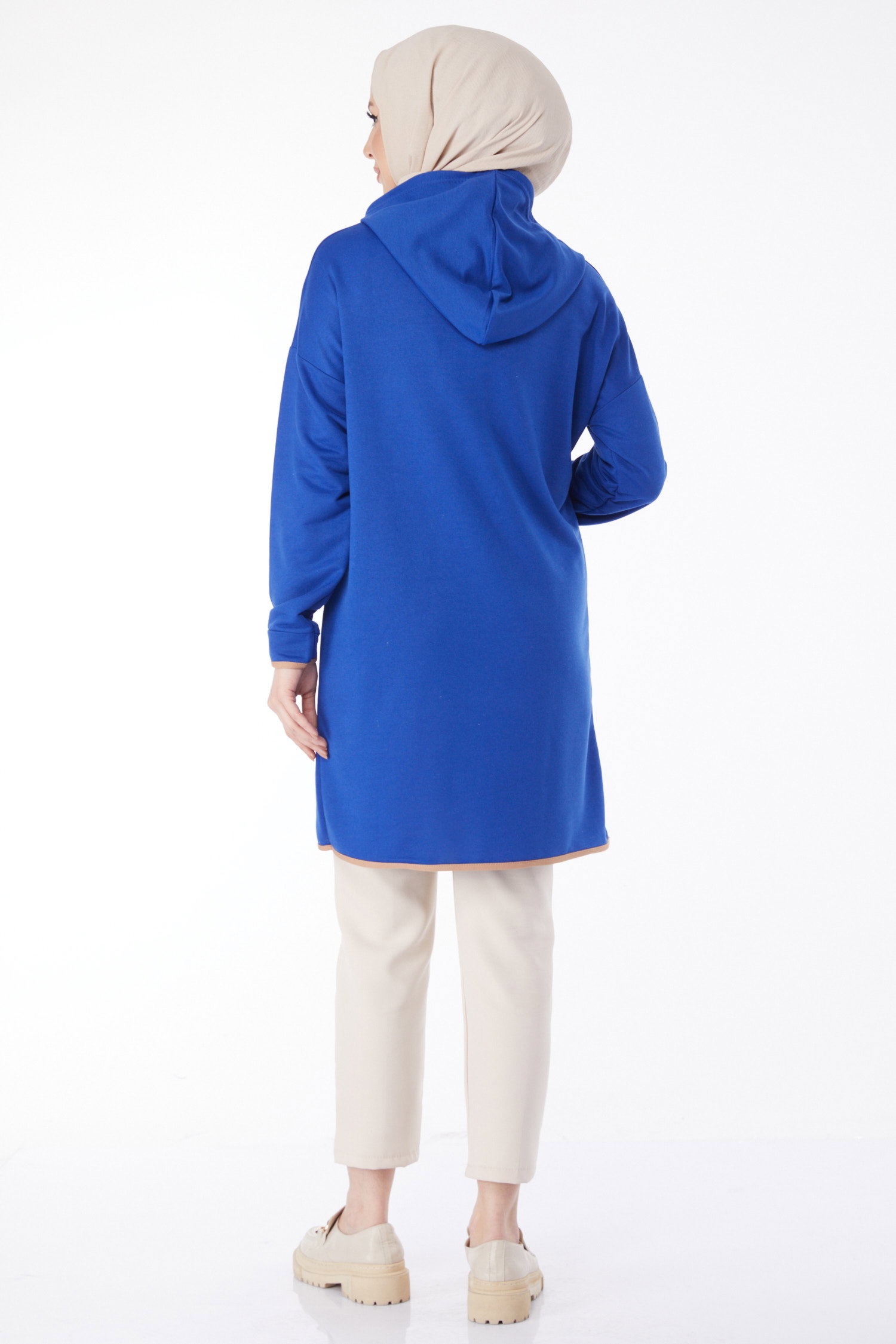 Önü Baskılı Sweatshirt Saks - 13130 - 5