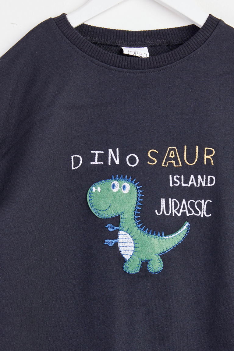 18001-SIYAH Çocuk Baskılı Takım - TOFİSA