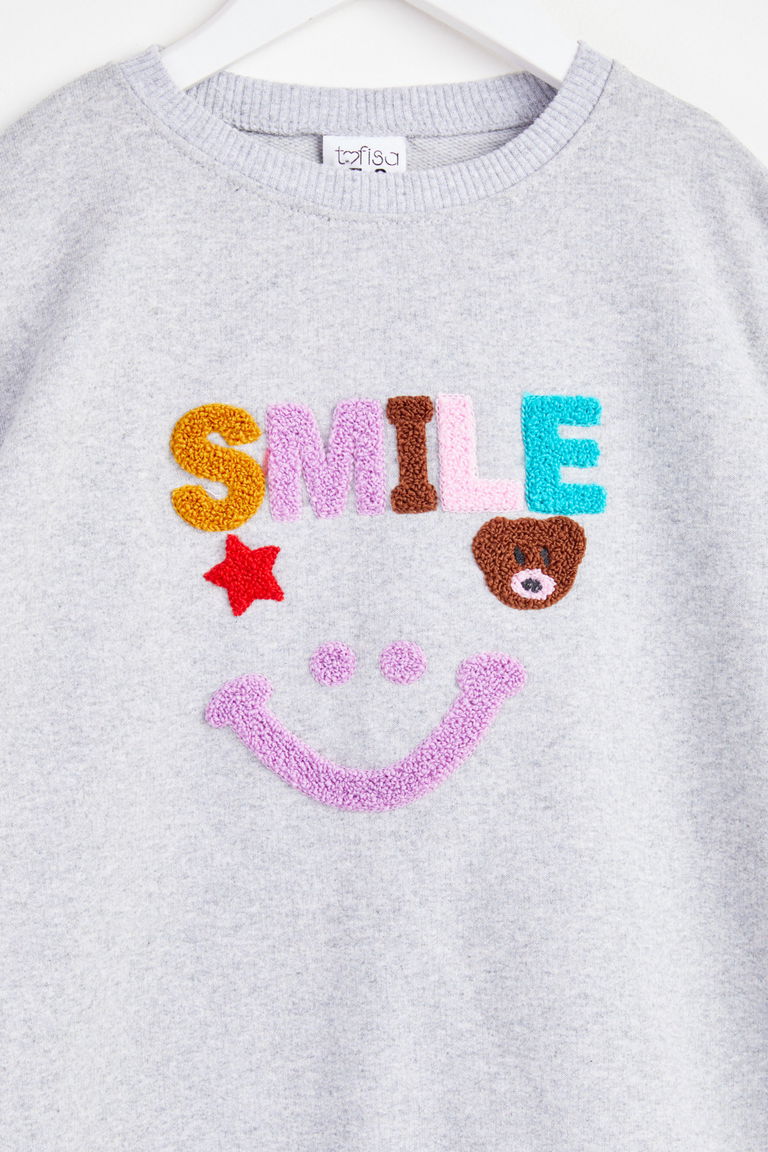 18002-GRI Çocuk Baskılı Takım - TOFİSA