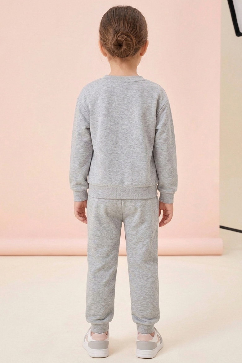 18002-GRI Çocuk Baskılı Takım - 2