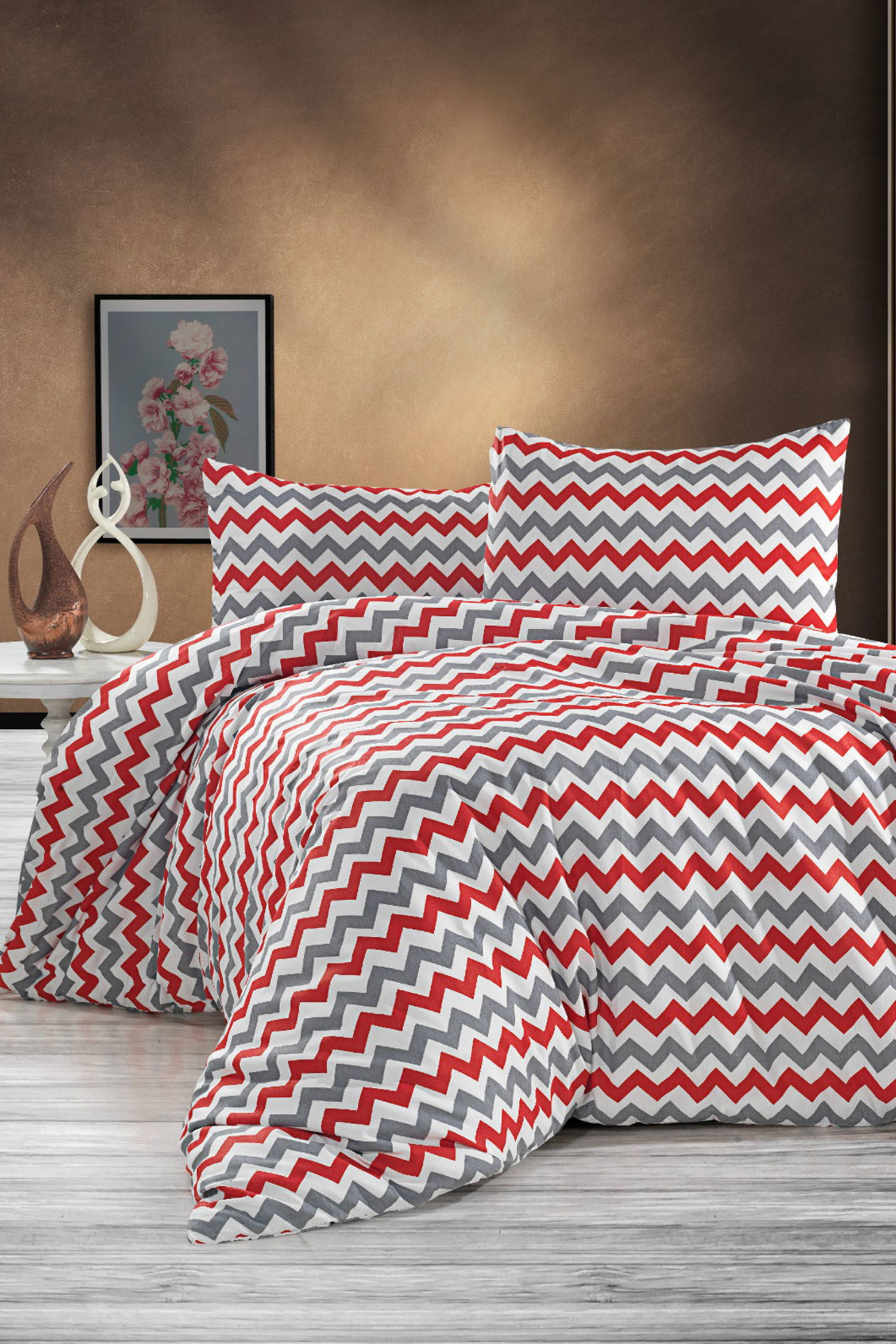 Kirmizi Cift Kişilik Nevresim Seti - 21111 - 1