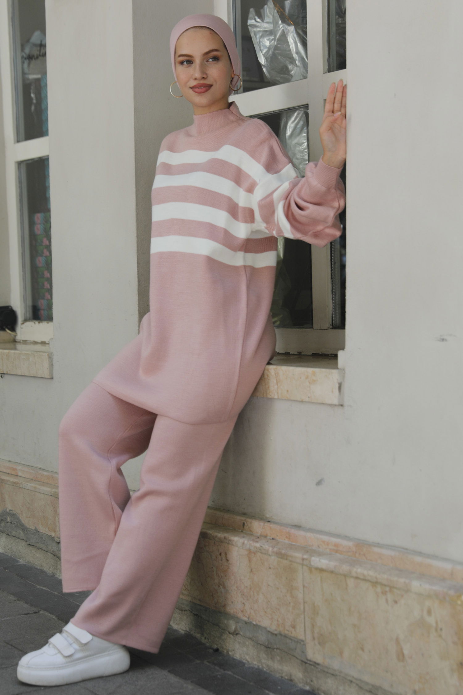 21119- Triko Tunık Pantolon - GÜL - 2