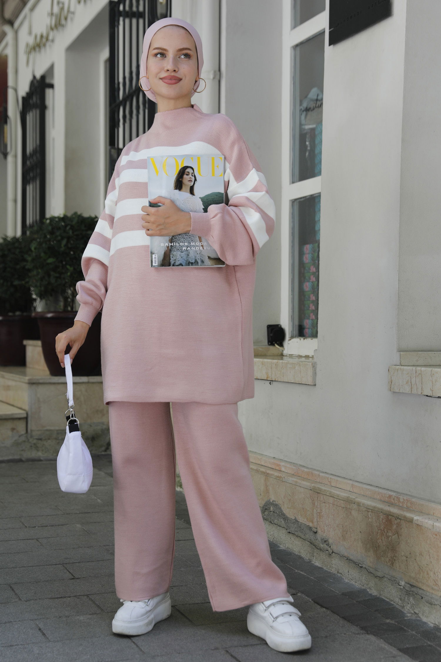 21119- Triko Tunık Pantolon - GÜL - 3