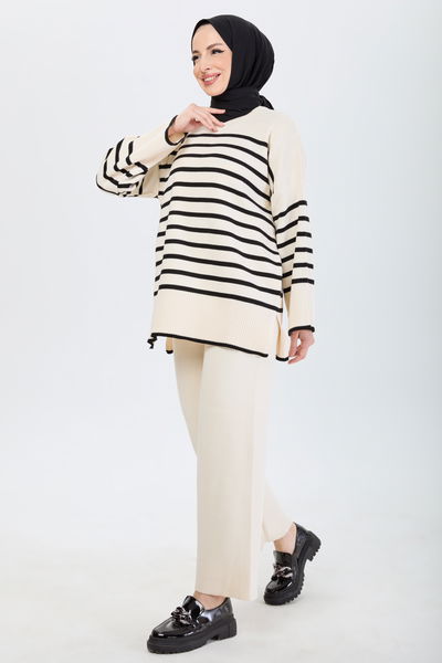 Tunik Pantolon Krem - 21125 
