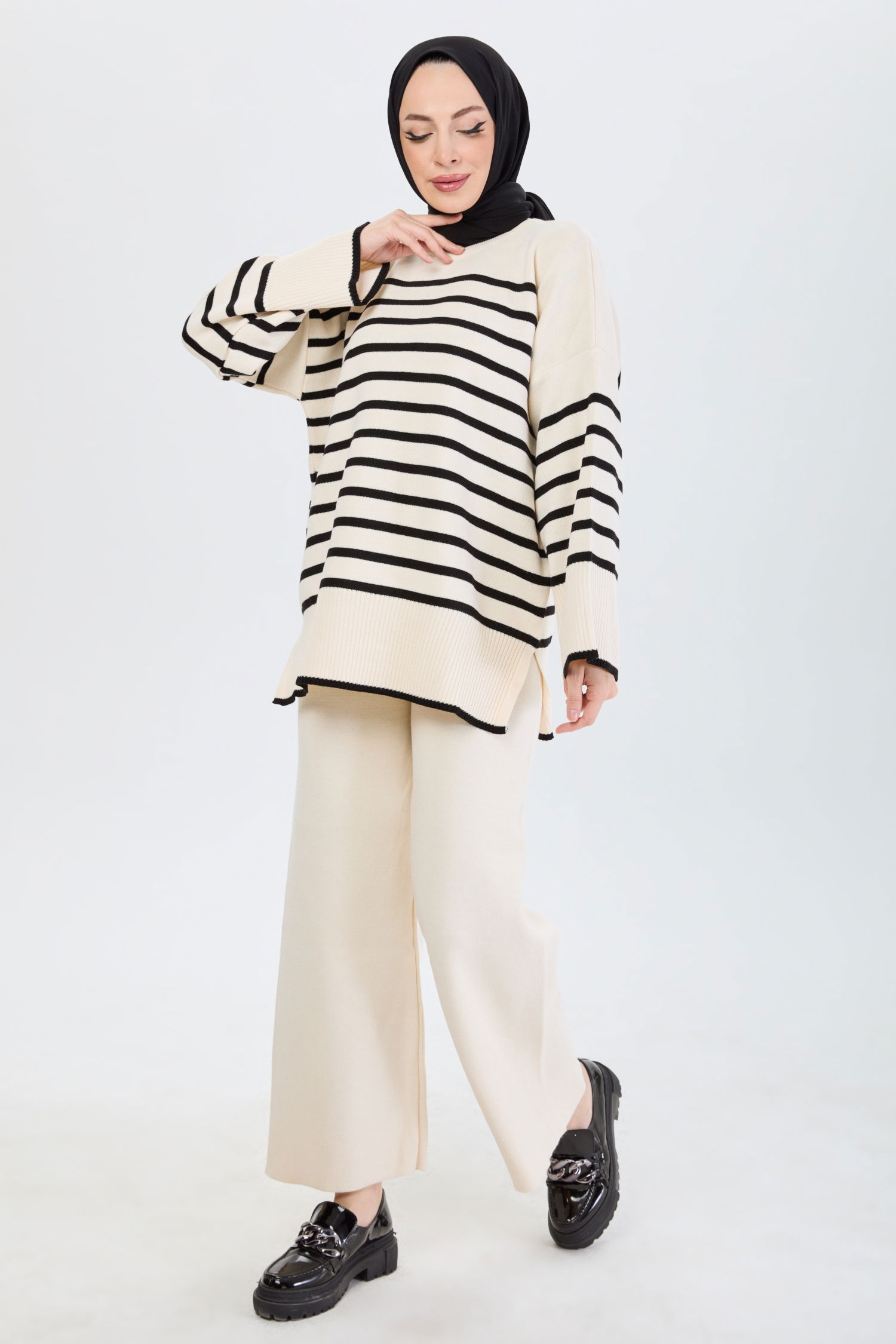 Tunik Pantolon Krem - 21125 - 4