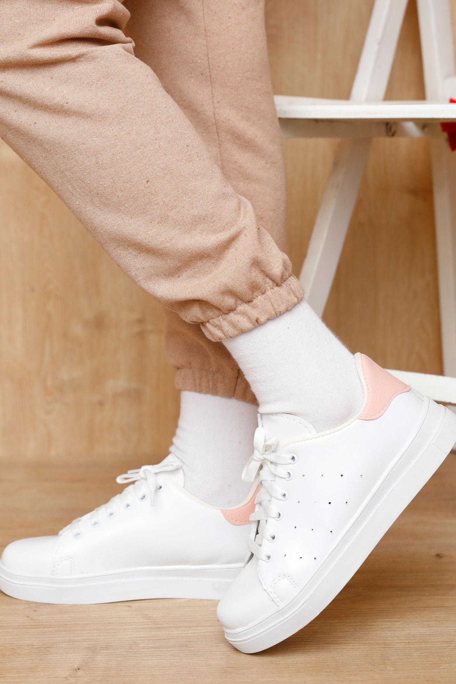 21141-BEYAZ-BEYAZ-PUDRA Ayakkabı - 1