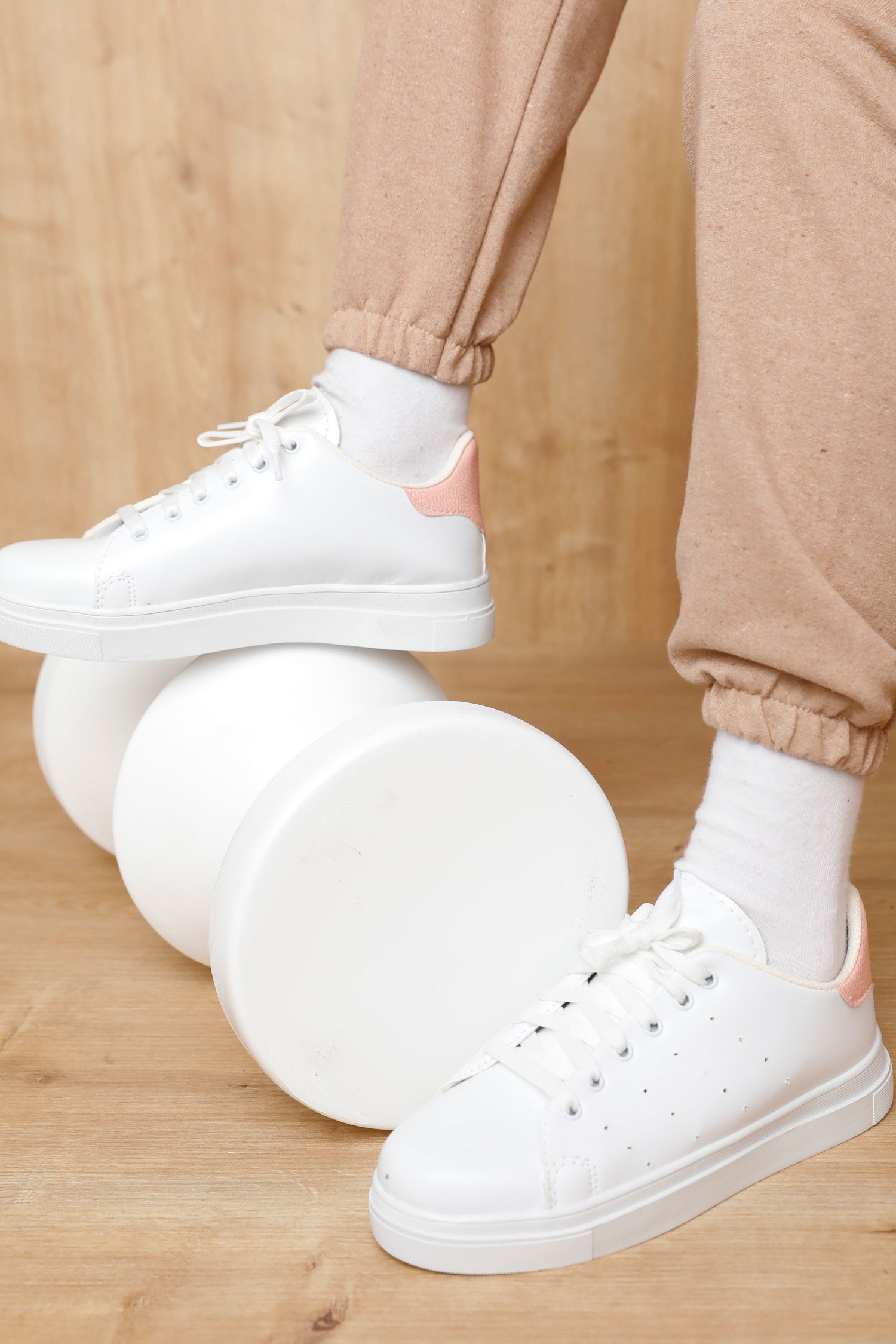 21141-BEYAZ-BEYAZ-PUDRA Ayakkabı - 3