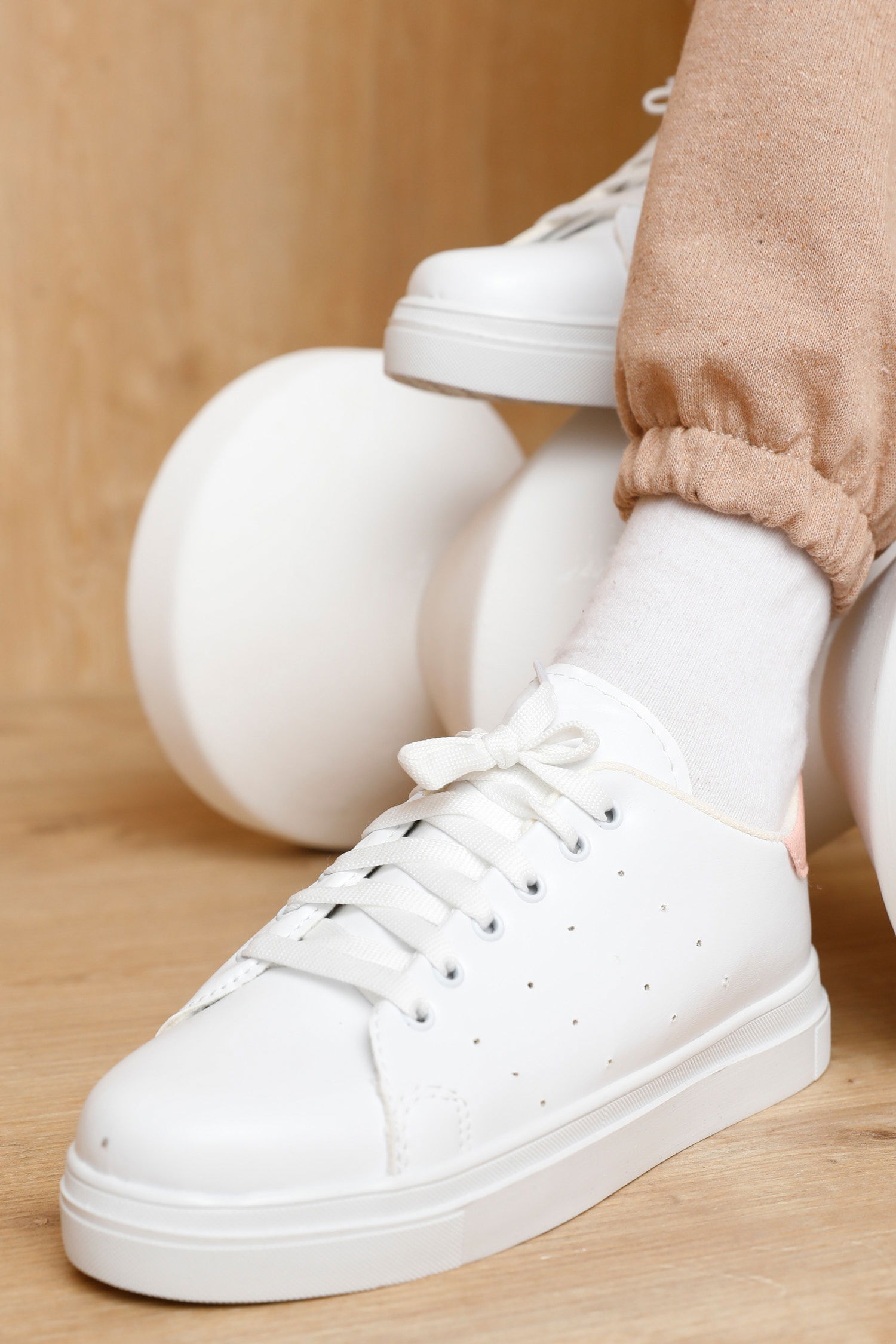 21141-BEYAZ-BEYAZ-PUDRA Ayakkabı - 4