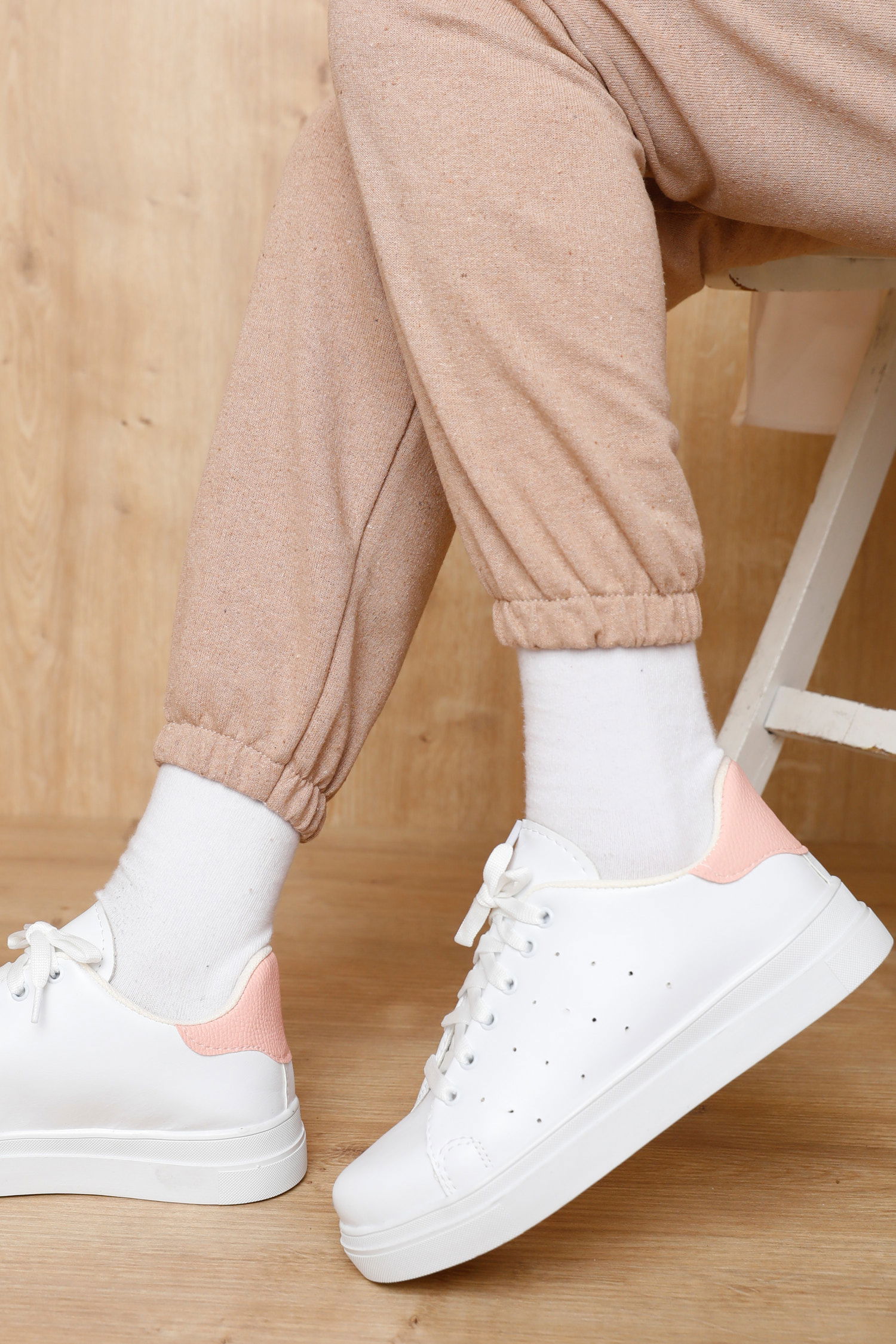 21141-BEYAZ-BEYAZ-PUDRA Ayakkabı - 5