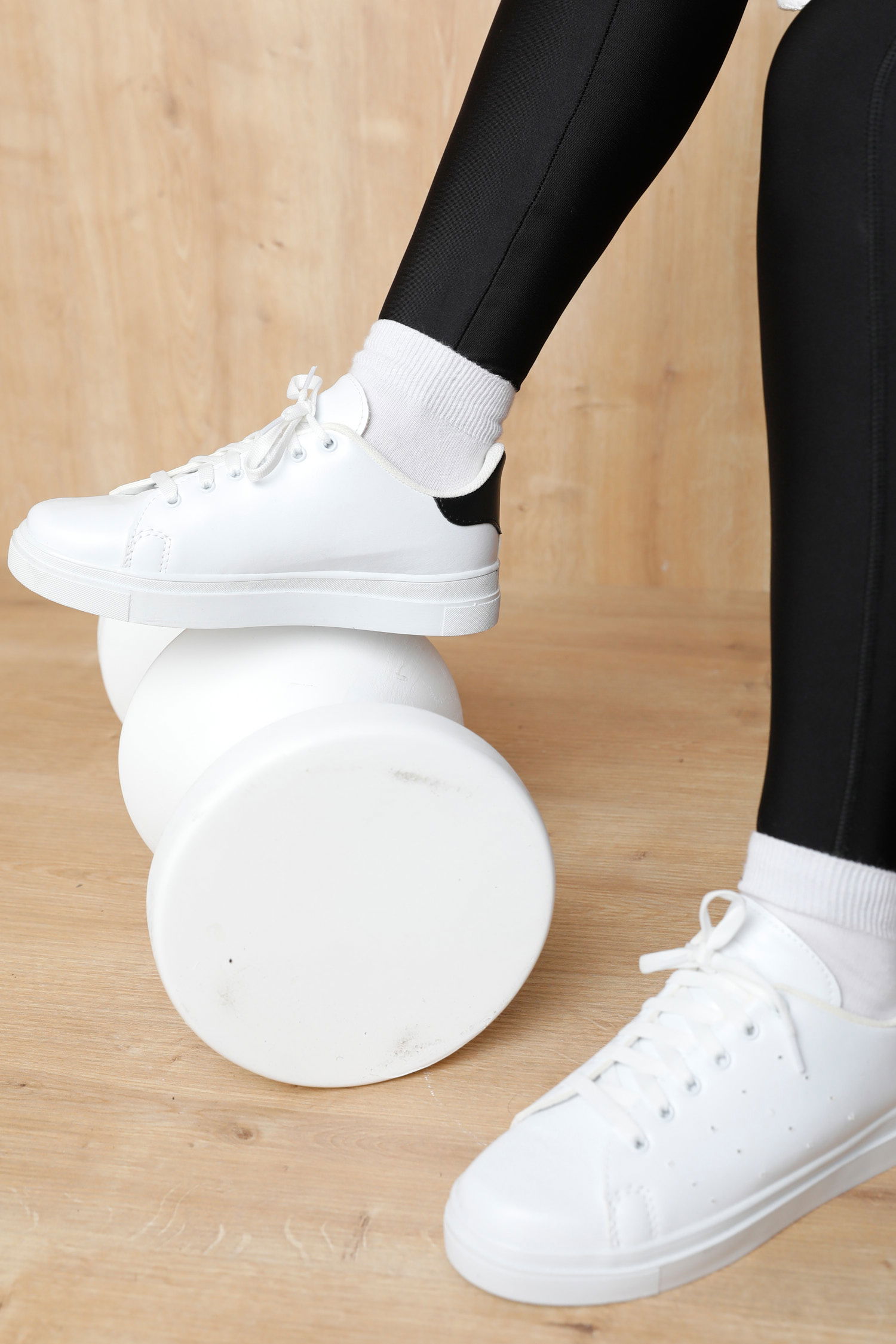 21141-BEYAZ-BEYAZ-SIYAH Ayakkabı - 4