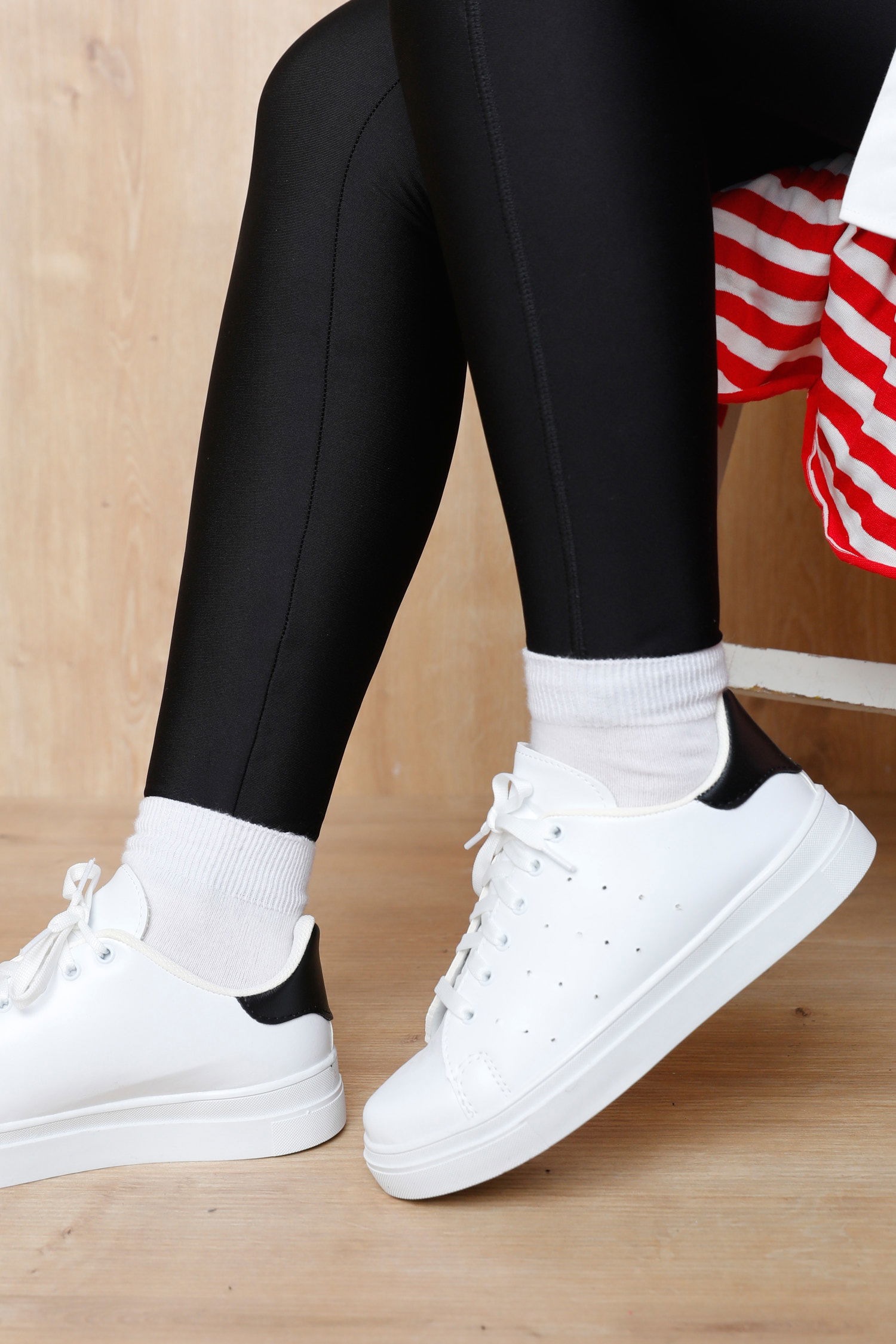 21141-BEYAZ-BEYAZ-SIYAH Ayakkabı - 6