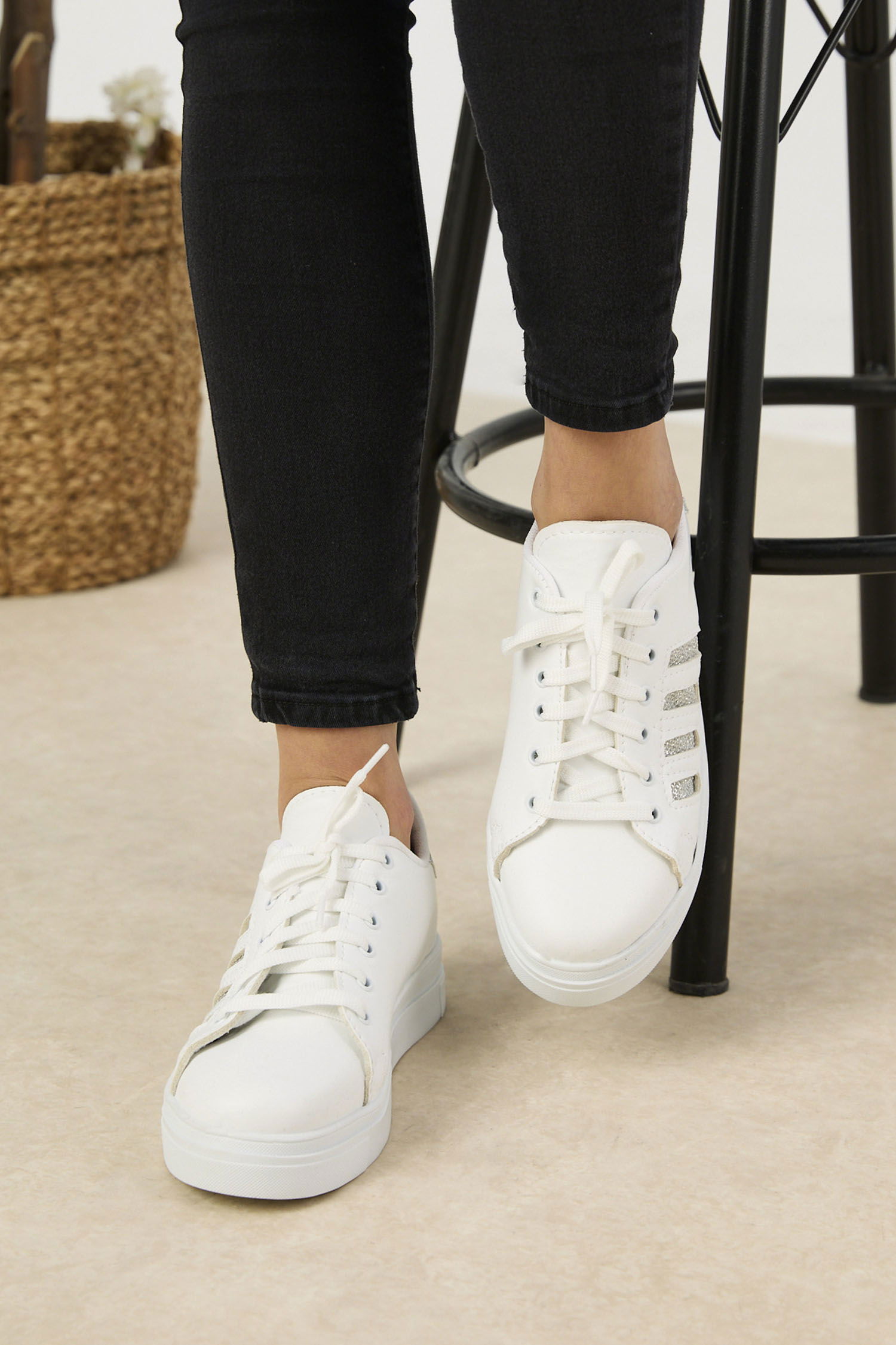 21142-BEYAZ-BEYAZ-GUMUS Ayakkabı - 2