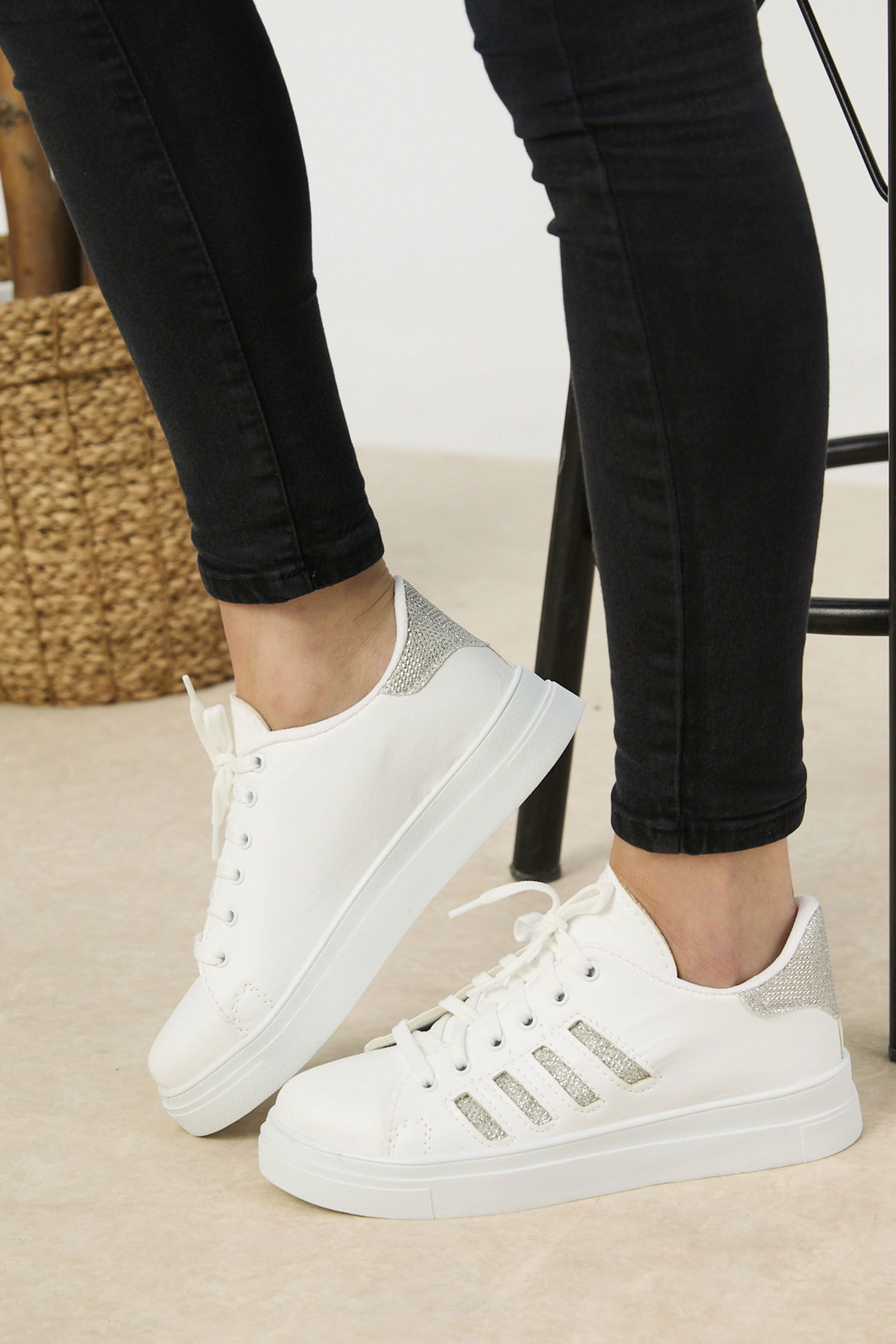 21142-BEYAZ-BEYAZ-GUMUS Ayakkabı - 3