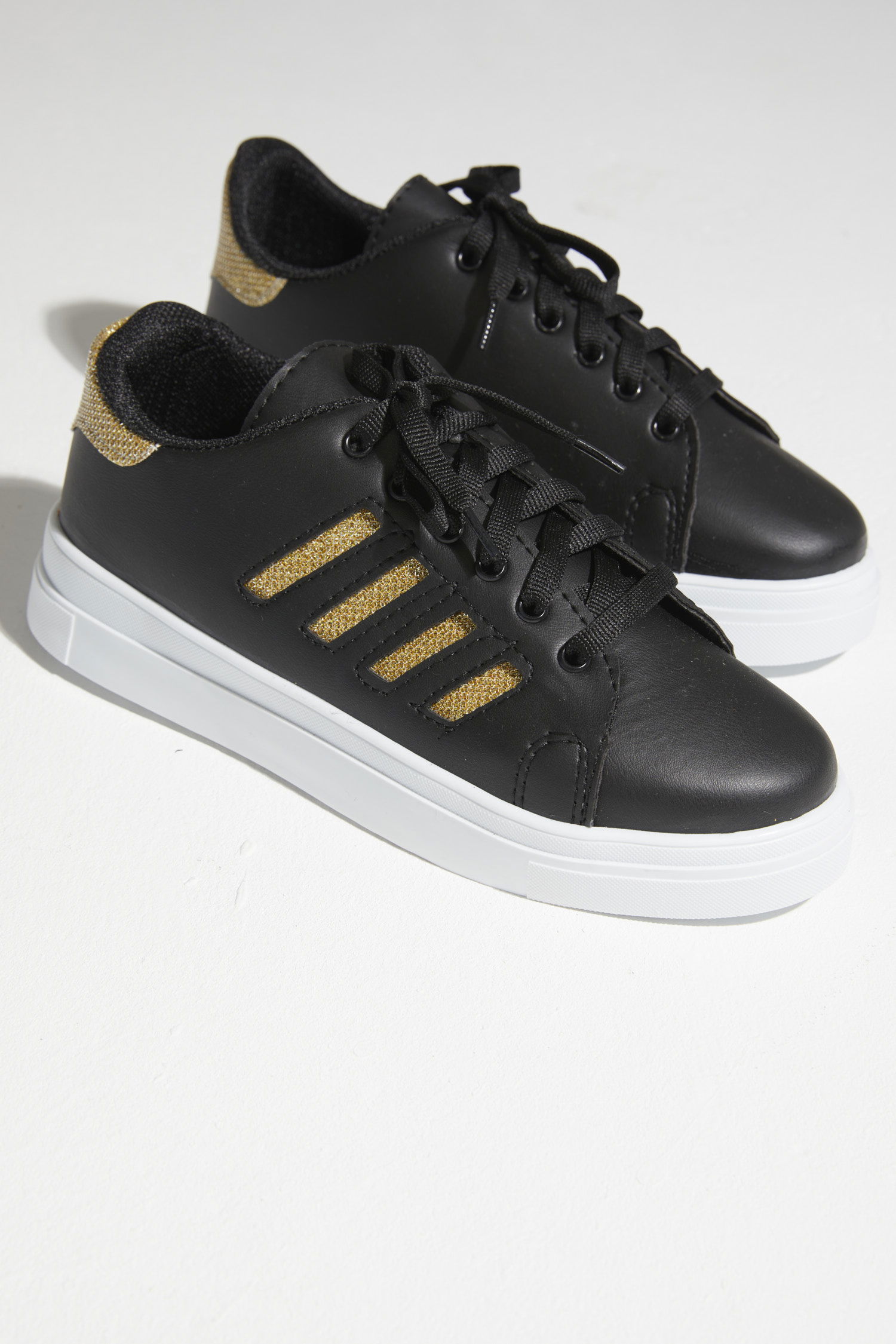 21142-SIYAH-BEYAZ-SARI Ayakkabı - 4