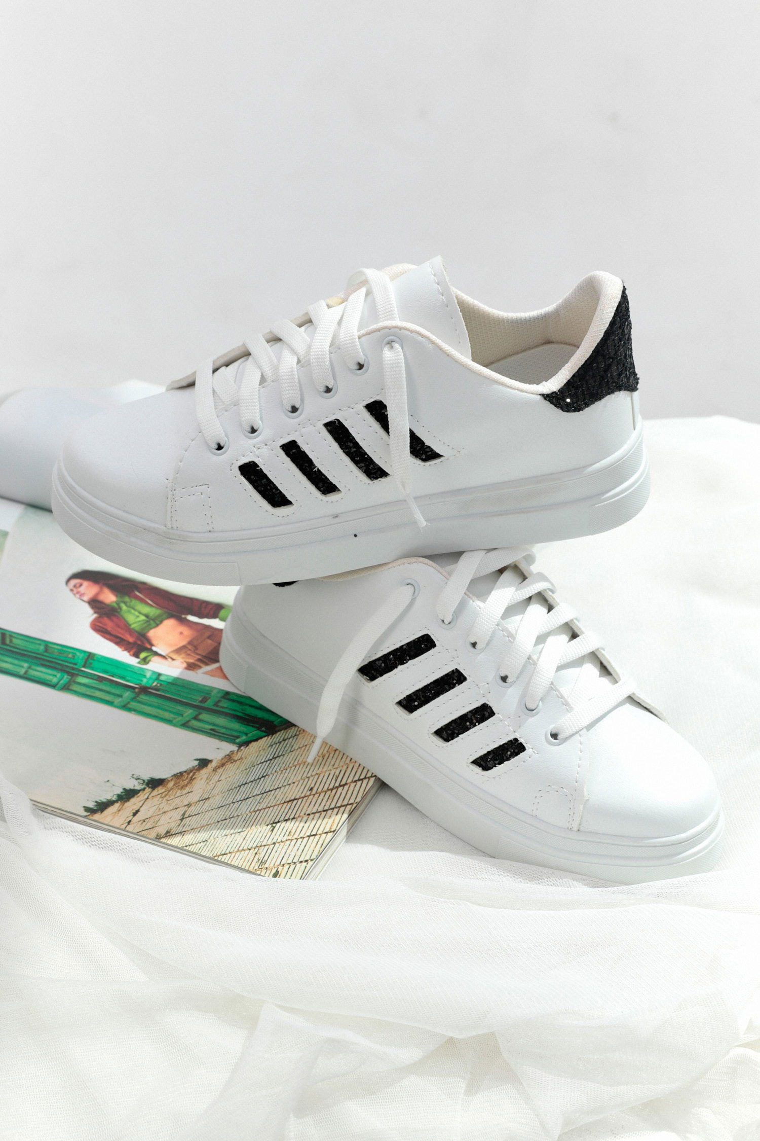 21143-BEYAZ-BEYAZ-SIYAH Ayakkabı - 1