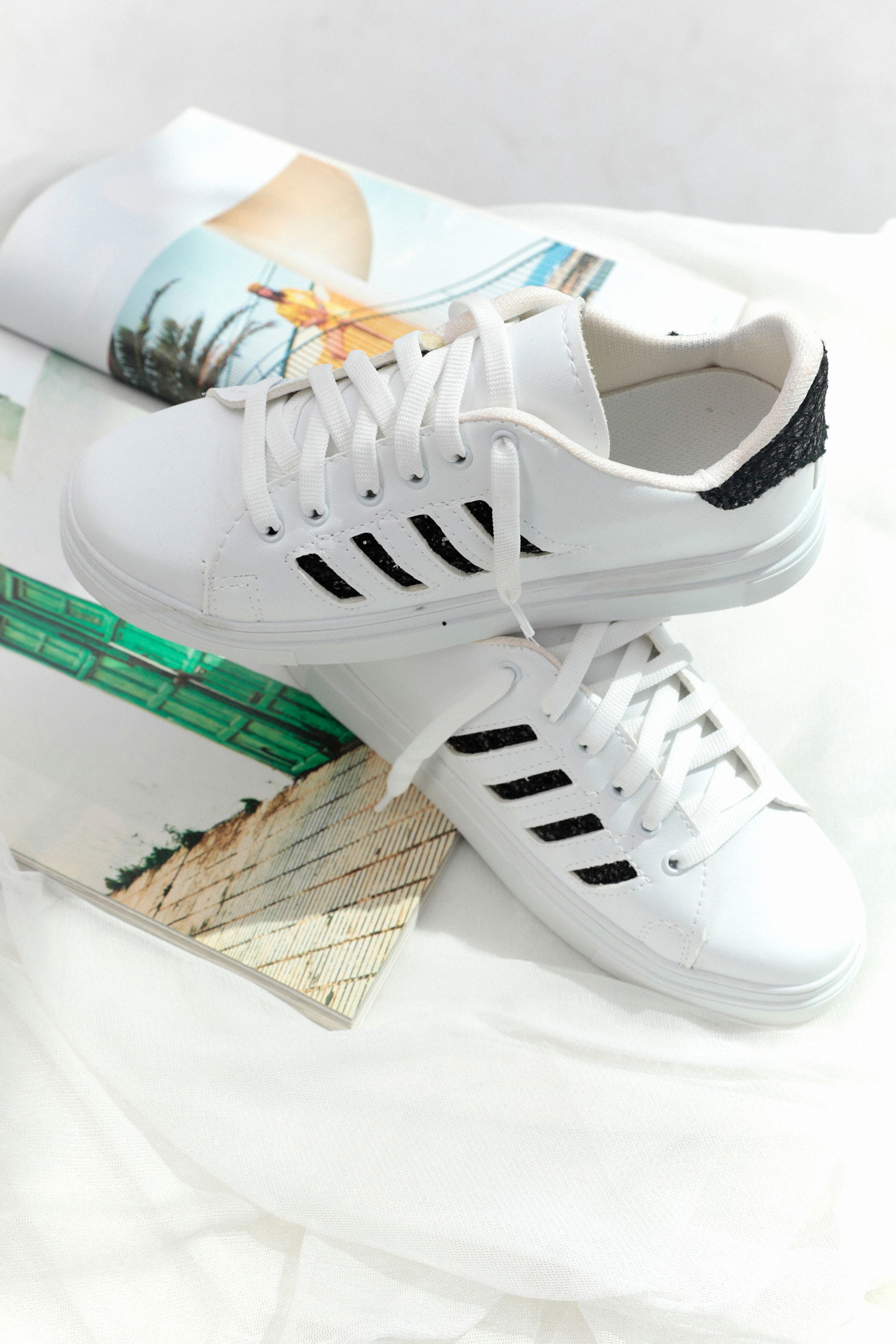 21143-BEYAZ-BEYAZ-SIYAH Ayakkabı - 3