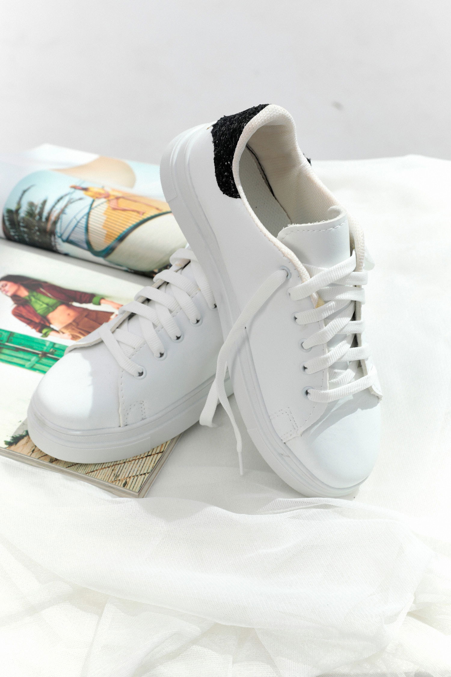 21143-BEYAZ-BEYAZ-SIYAH Ayakkabı - 6