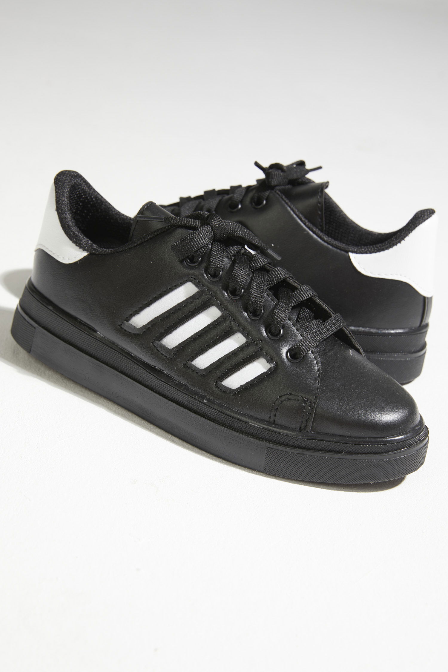 21143-SIYAH-SIYAH-BEYAZ Ayakkabı - 5