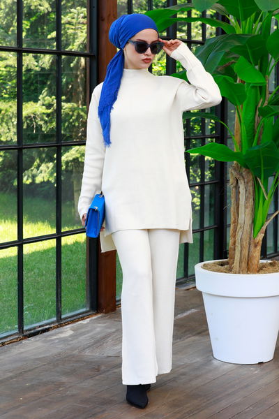 21228-EKRU Triko Tunik Pantolon 