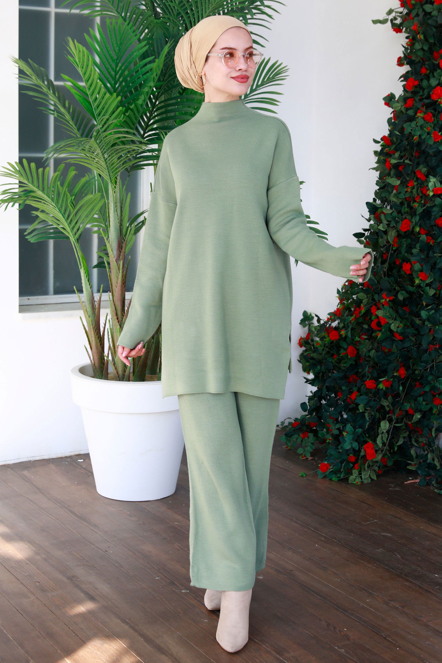21228-MINT Triko Tunik Pantolon - 4