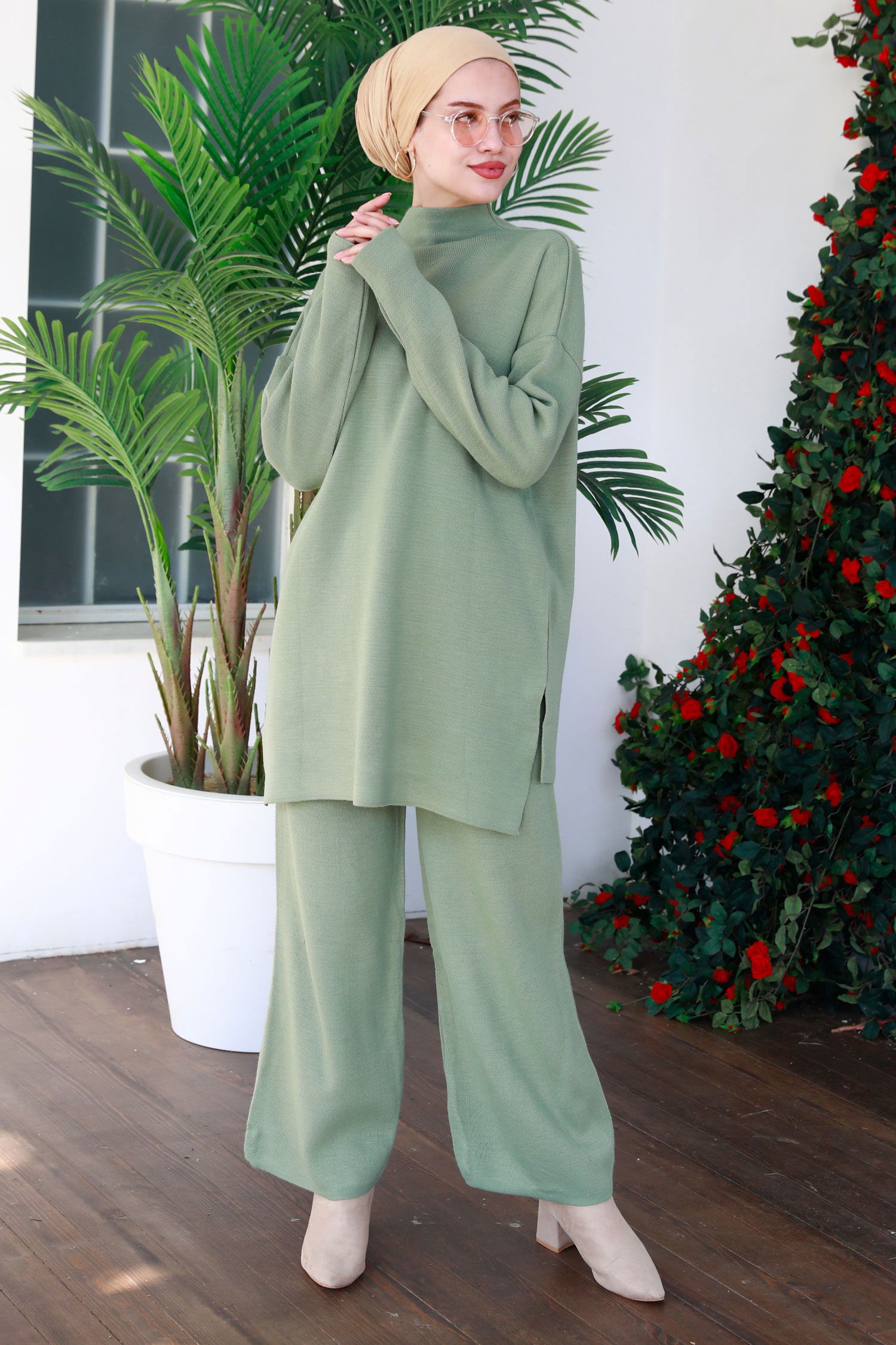 21228-MINT Triko Tunik Pantolon - 1