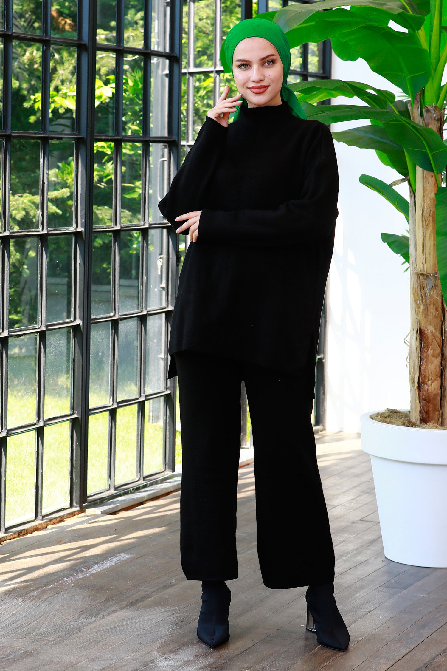 21228-SIYAH Triko Tunik Pantolon - 4