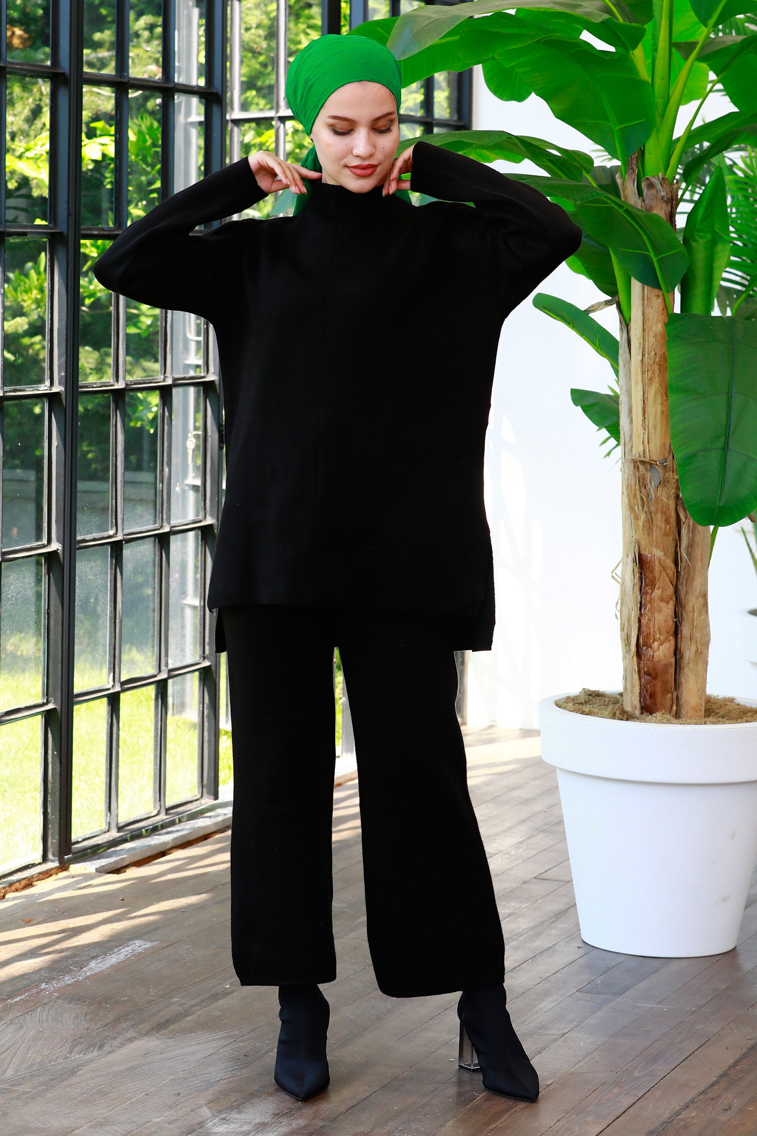 21228-SIYAH Triko Tunik Pantolon - 5