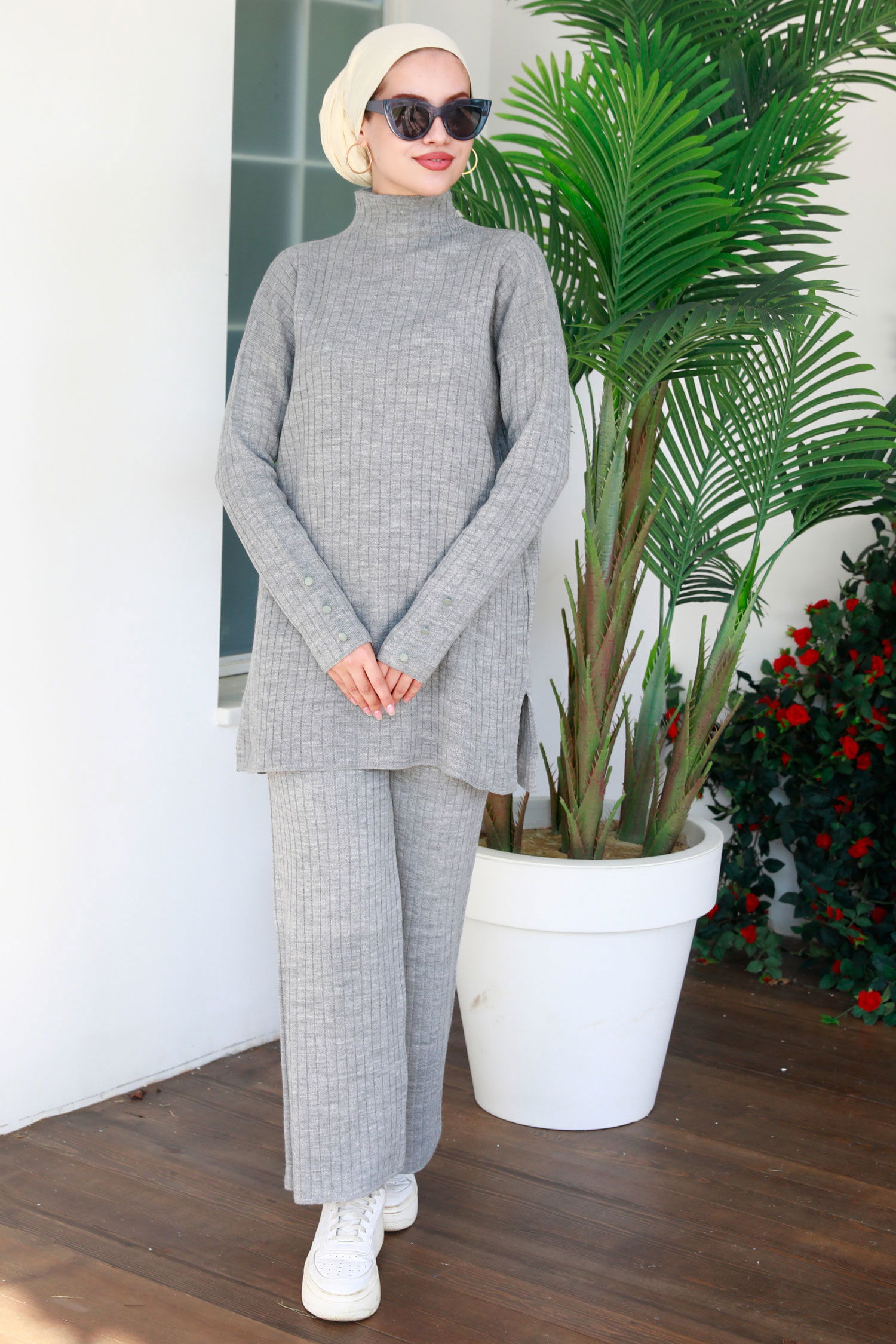 21231-GRI Tunik + Pantolon - 2