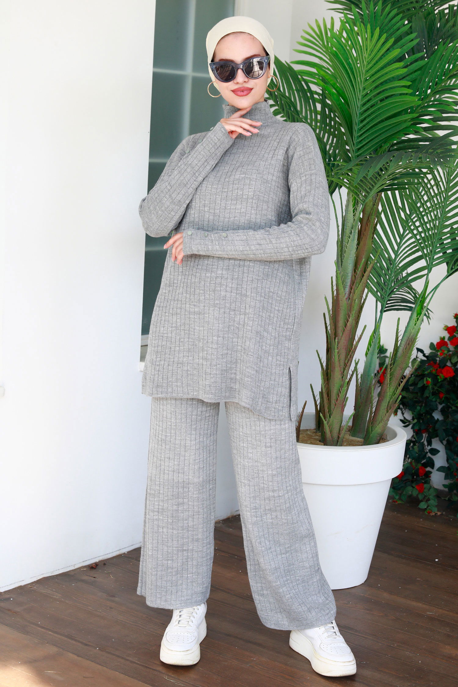 21231-GRI Tunik + Pantolon - 3