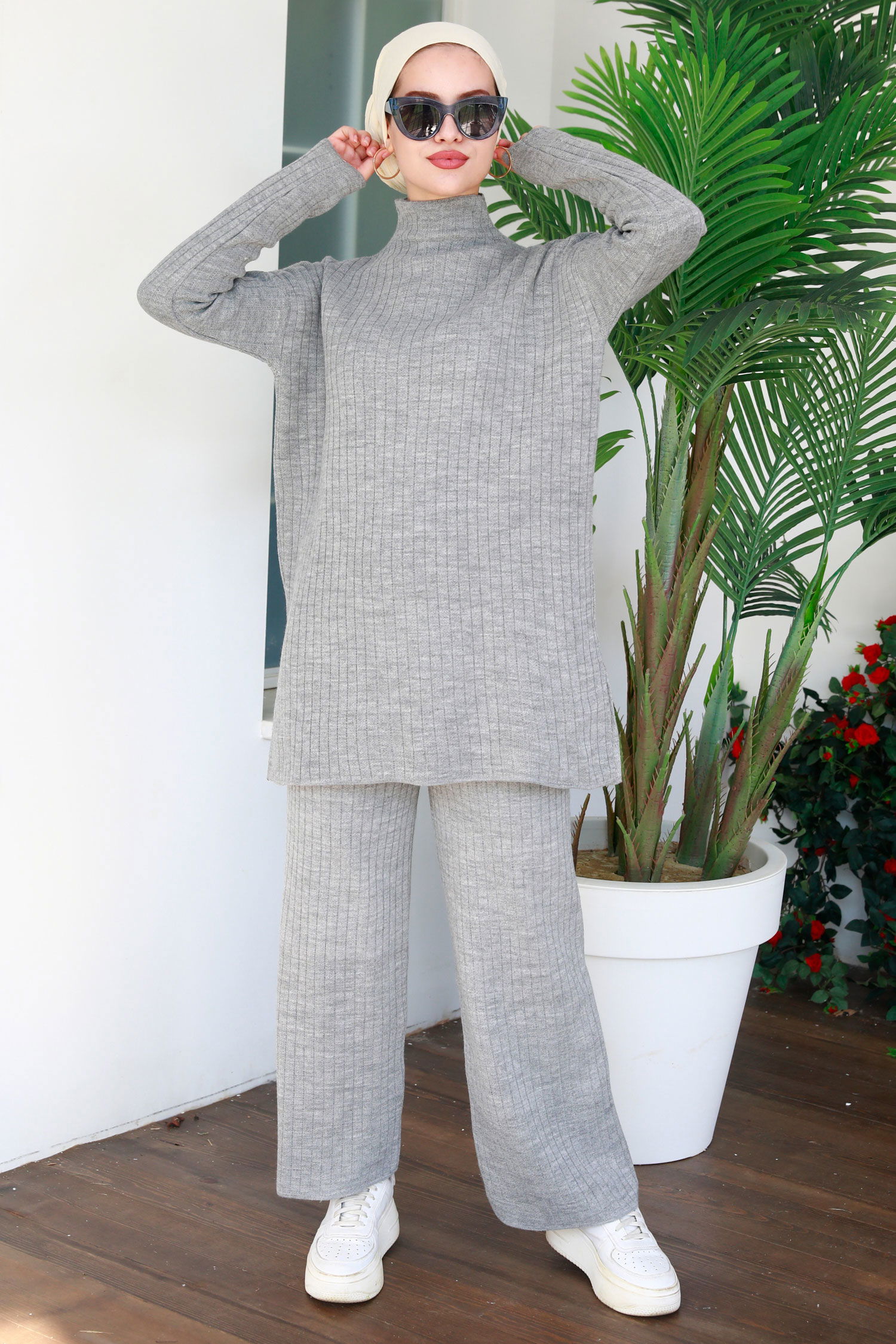 21231-GRI Tunik + Pantolon - 4